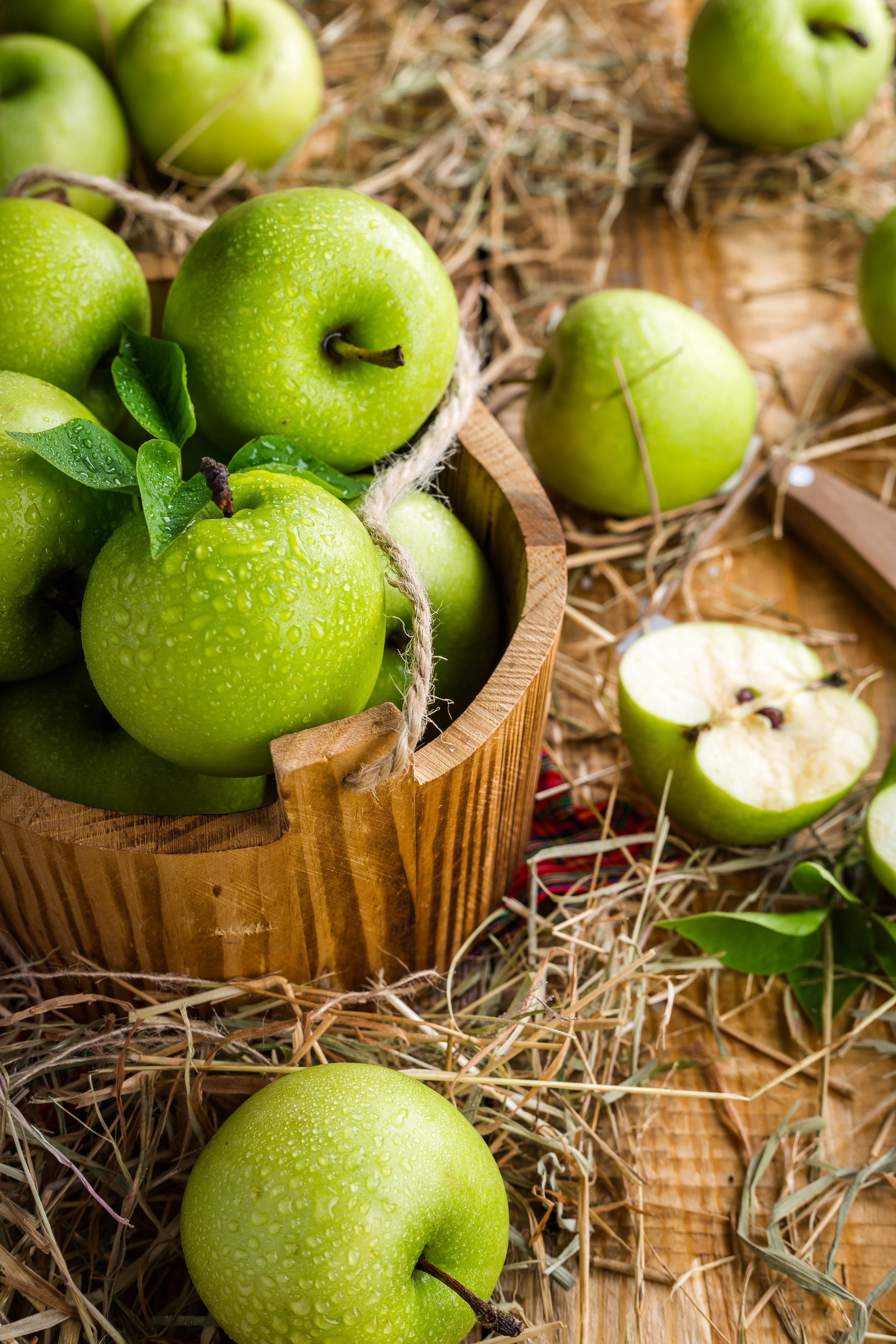 green apple, food, high angle view, garden, apple orchard, wellbeing, green color, organic, green, summer day, closeup, harvest, apple - fruit, granny smith apple, Phone HD Wallpaper