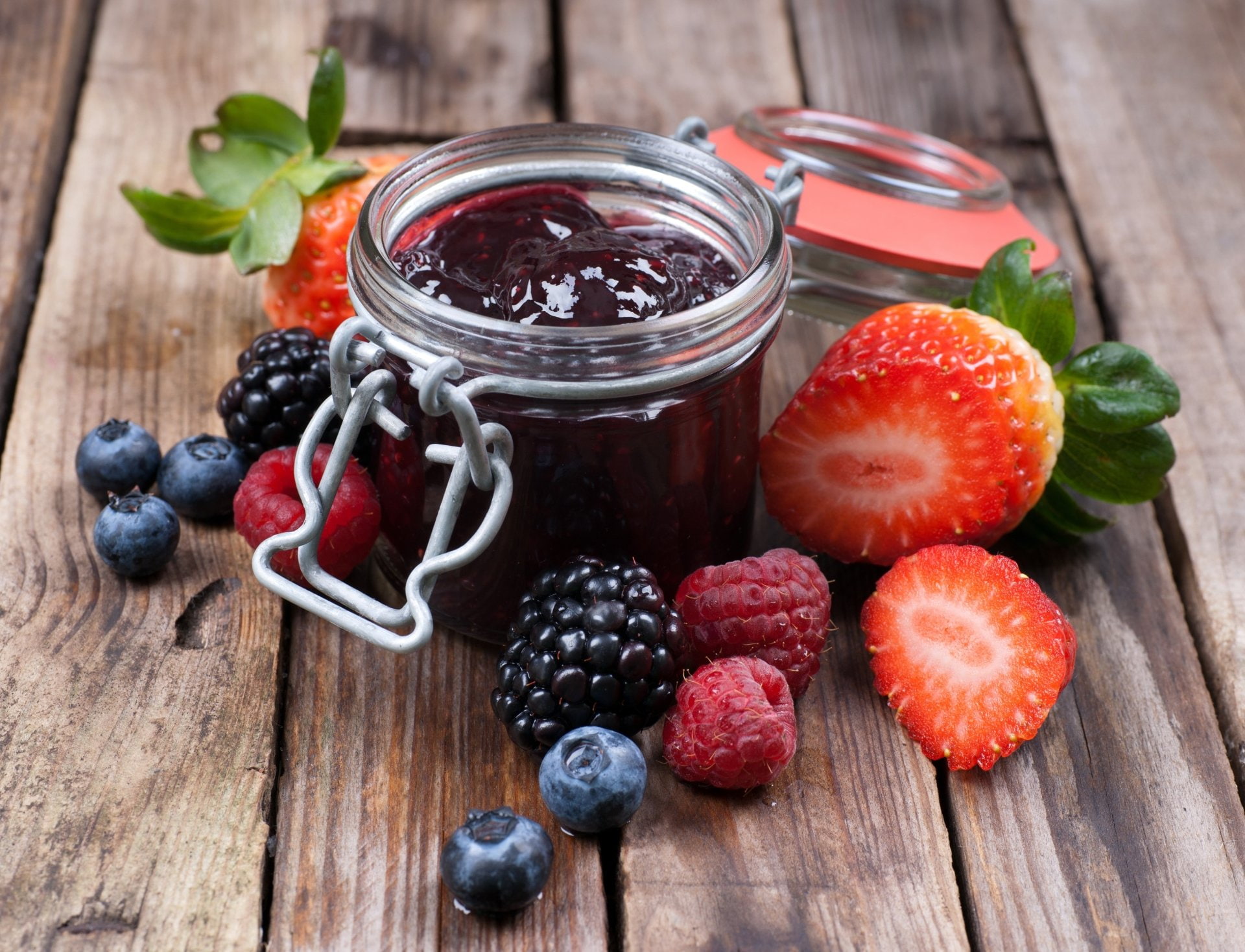 Berry, Blueberry, Jam, Raspberry, Fruit, Blackberry, 1080P, Food, Strawberry, Still Life, HD Wallpaper