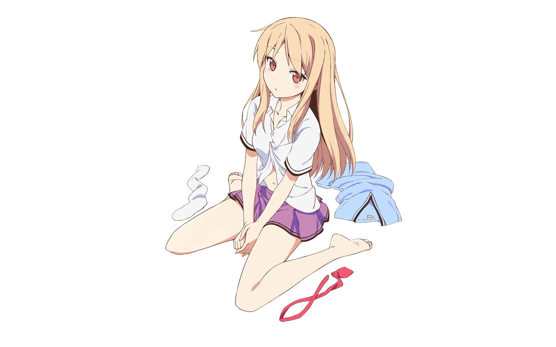 women, young adult, front view, full length, Sakurasou No Pet Na Kanojo, blond hair, cut out, white background, fashion, females, copy space, young women, HD Wallpaper