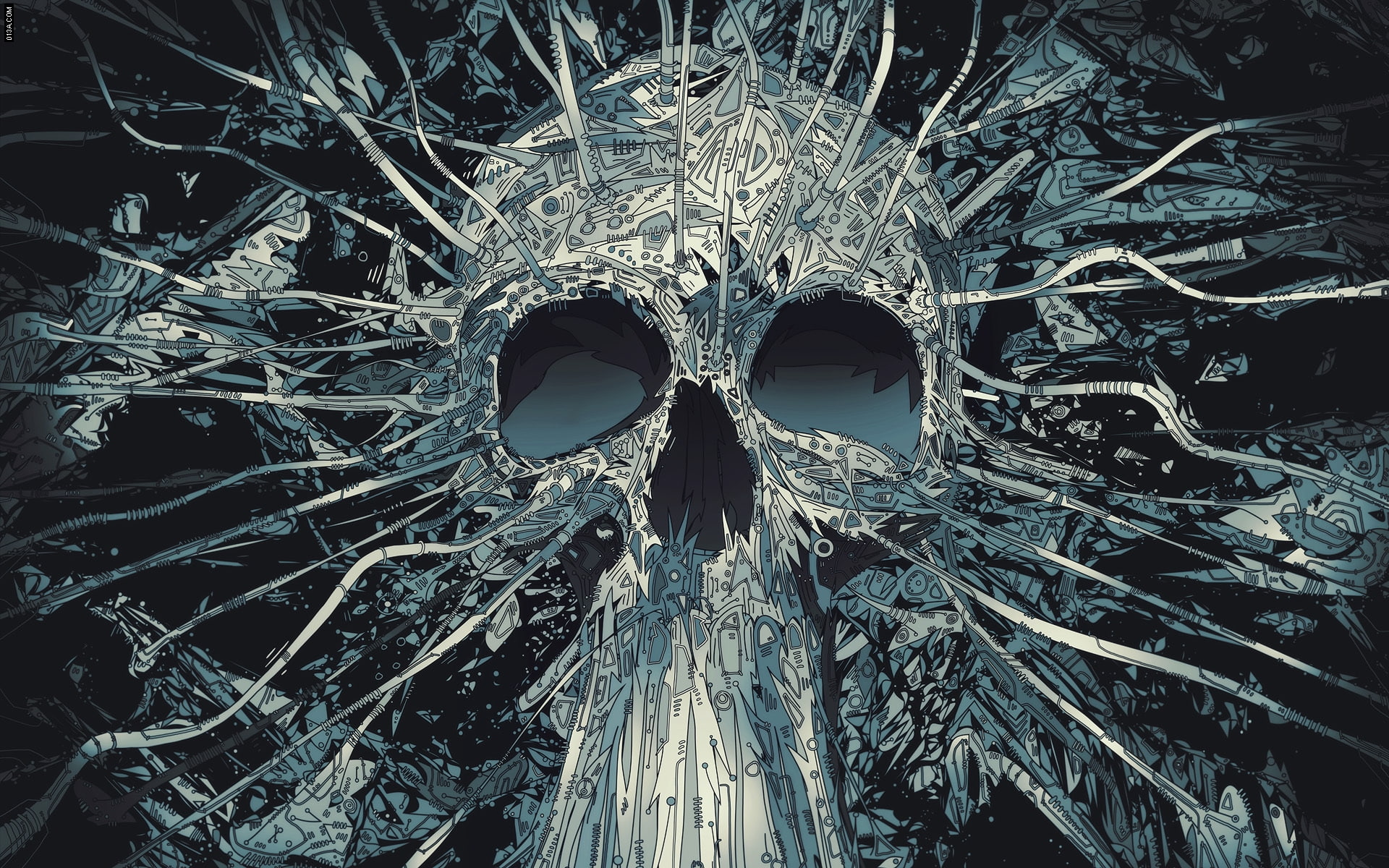 skull, head, anime, pics, drawing, 1080P, fantasy, HD Wallpaper