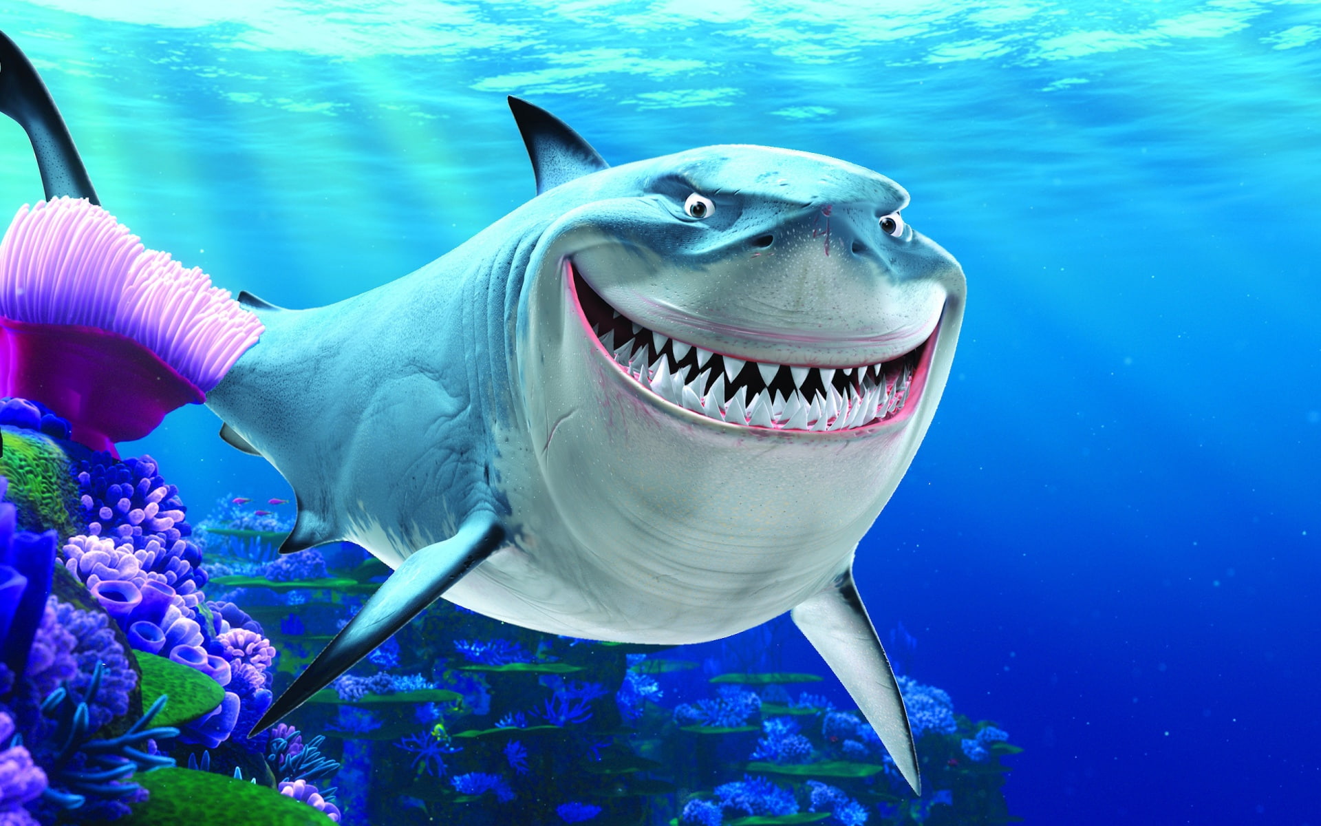 Shark, Bruce (Finding Nemo), 1080P, Finding Nemo, Blue, Ocean, HD Wallpaper