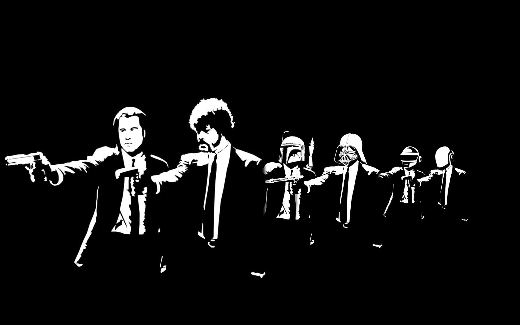 movies, games, mario, minimalism, x, pulp, fiction, 1680x1050 px, px, art, monochrome, Pulp Fiction, hd, video, 720P, HD Wallpaper