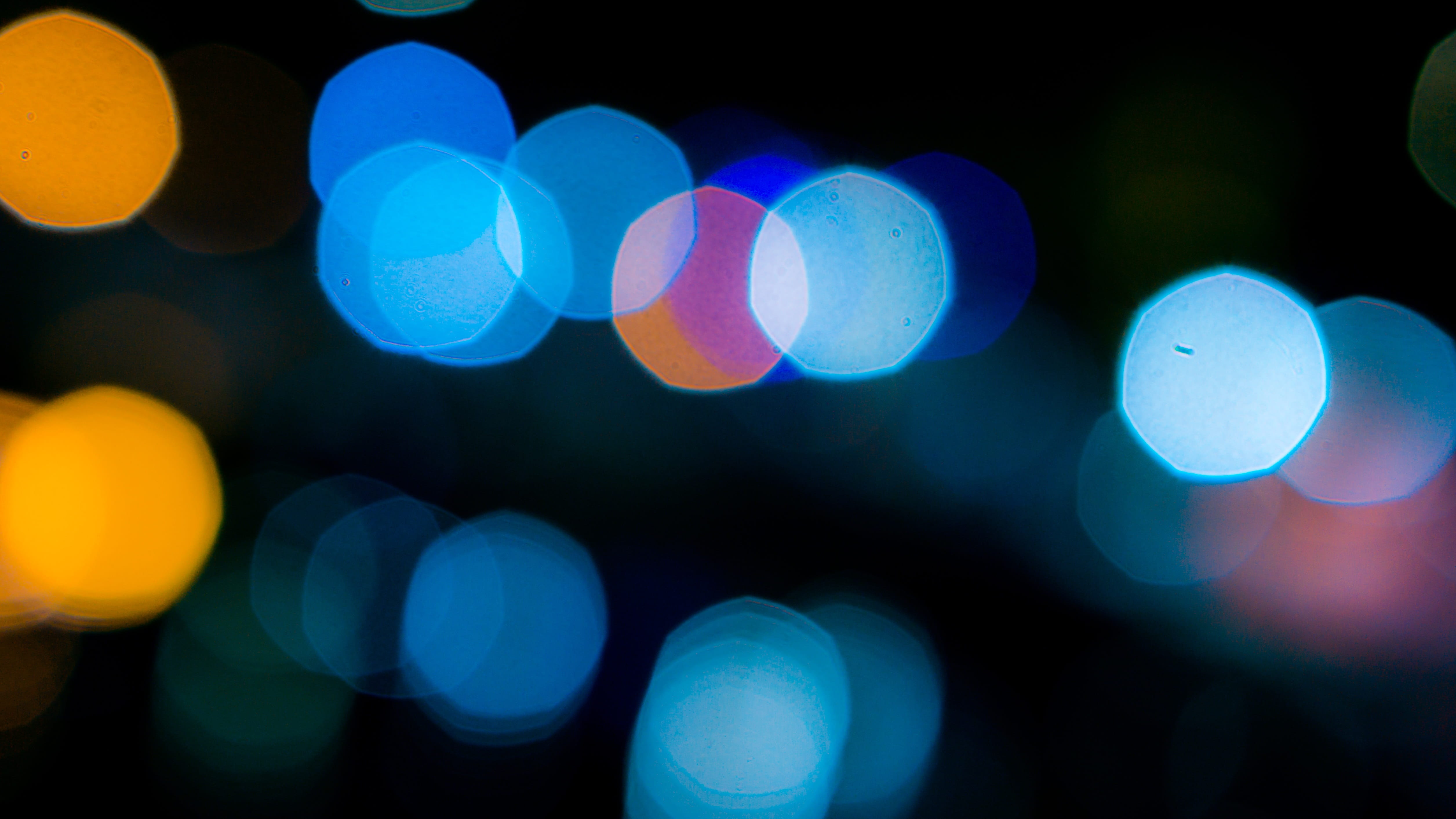 wedding, no people, Yellow, Calm, celebration, soft, decoration, 4K, geometric shape, light, happy, Blur, defocused, multi colored, effect, blue, lighting equipment, HD Wallpaper