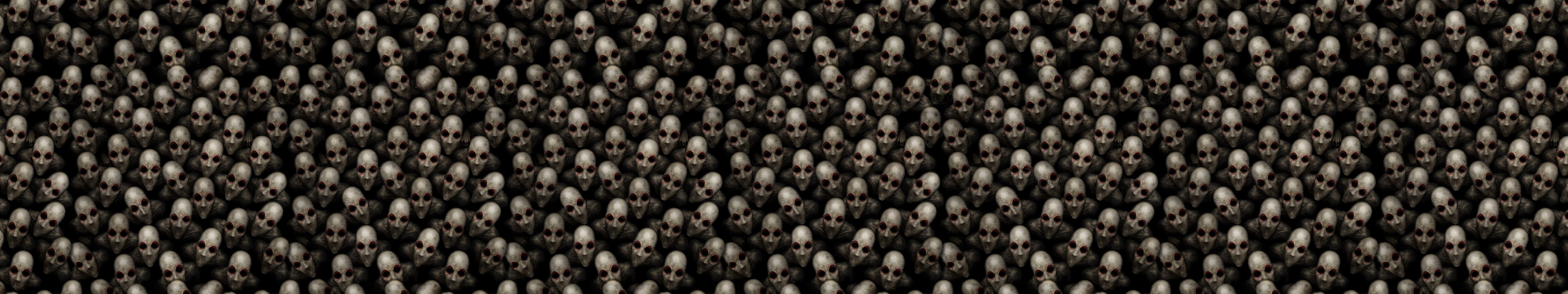 no people, gray, textured, 5760x1080 px, 5K, full frame, black background, backgrounds, abstract, communication, architecture, dark, large group of objects, HD Wallpaper