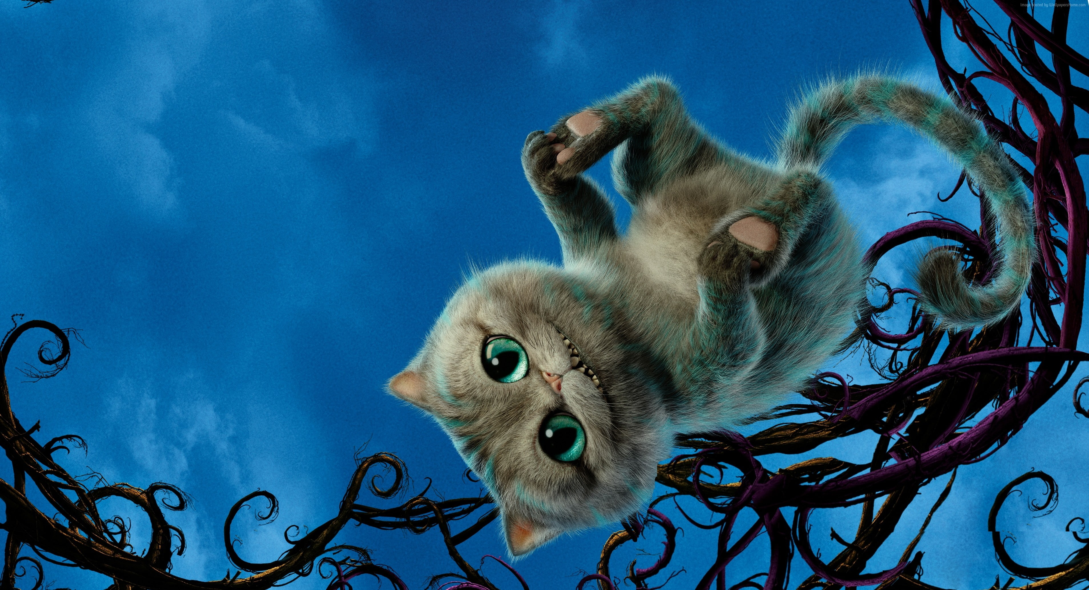 Alice Through the Looking Glass, 2K, best movies of 2016, cheshire cat, HD Wallpaper