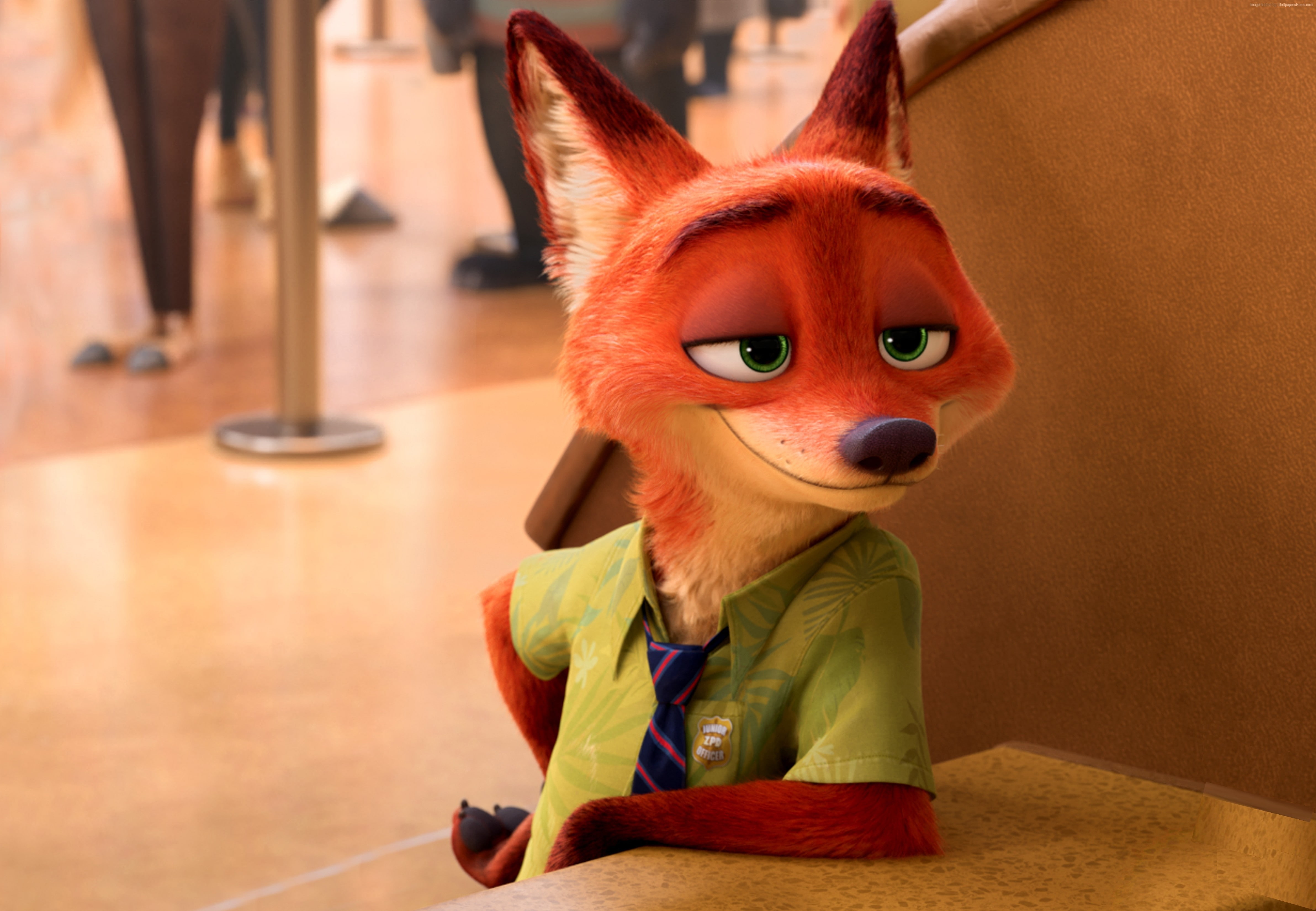 Best Animation Movies of 2016, fox, Zootopia, cartoon, 4K, HD Wallpaper