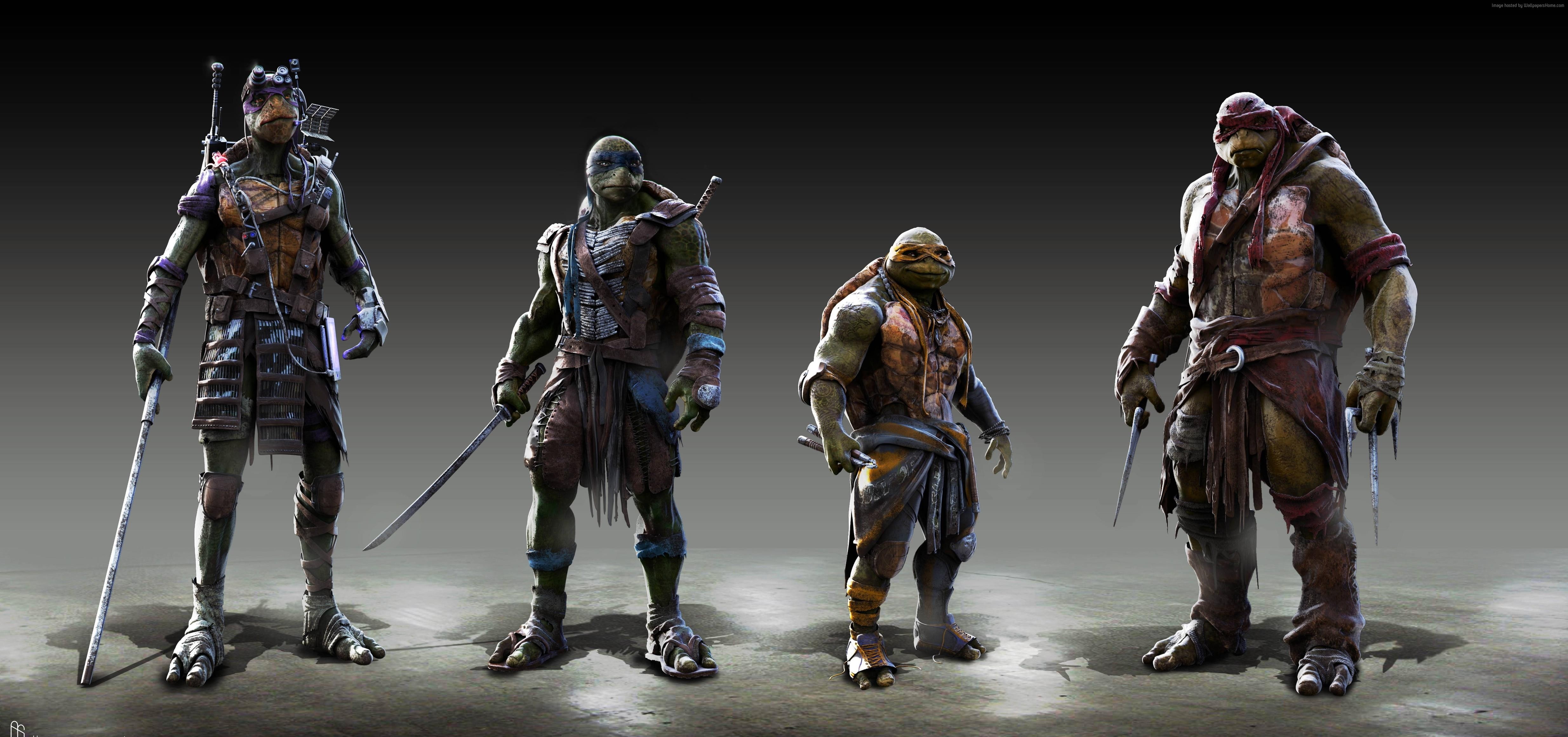 arts culture and entertainment, studio shot, people, group of people, looking, real people, young men, Best Movies of 2016, 4K, Teenage Mutant Ninja Turtles: Half Shell, HD Wallpaper