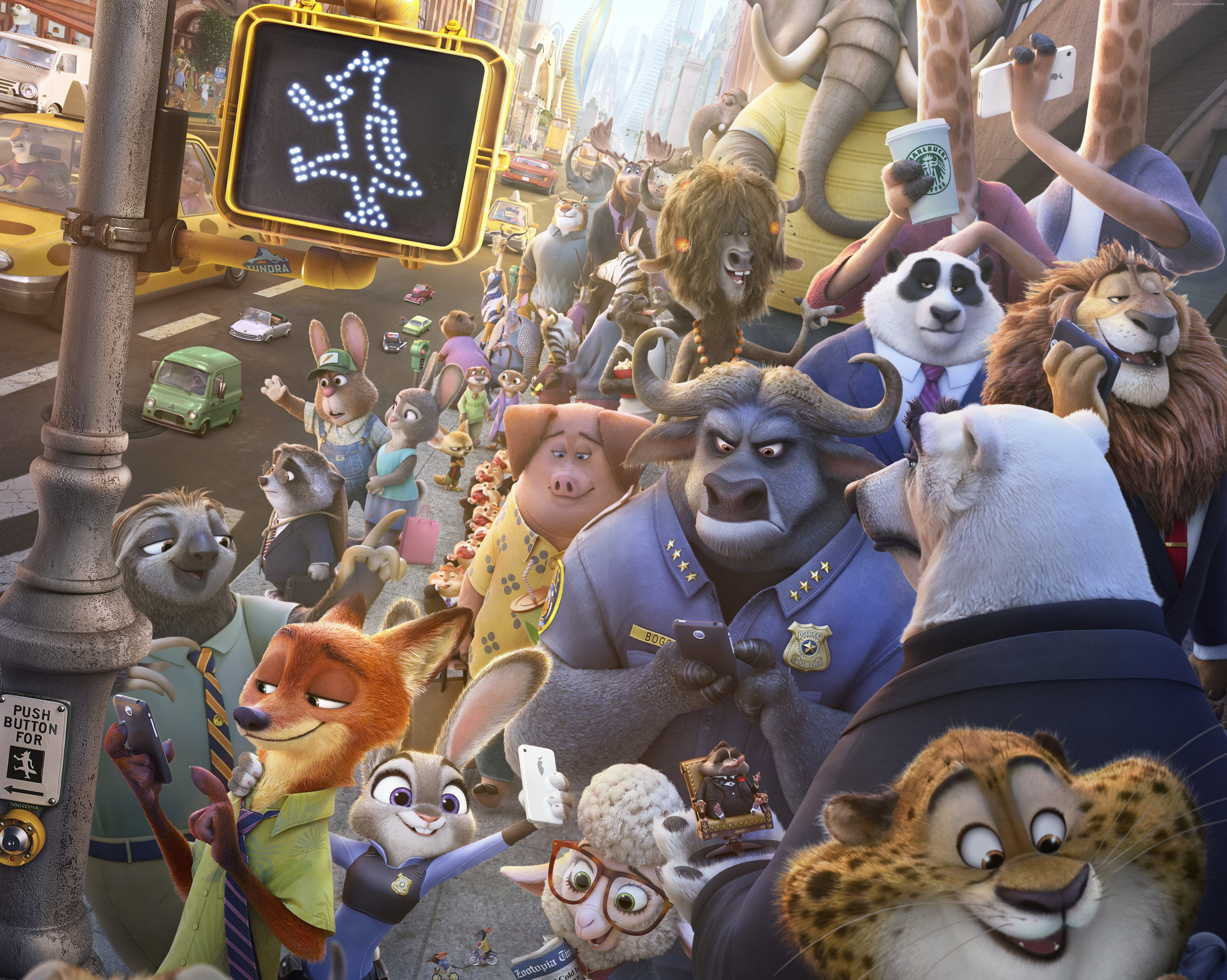 5K, cartoon, Zootopia, Best Animation Movies of 2016, HD Wallpaper