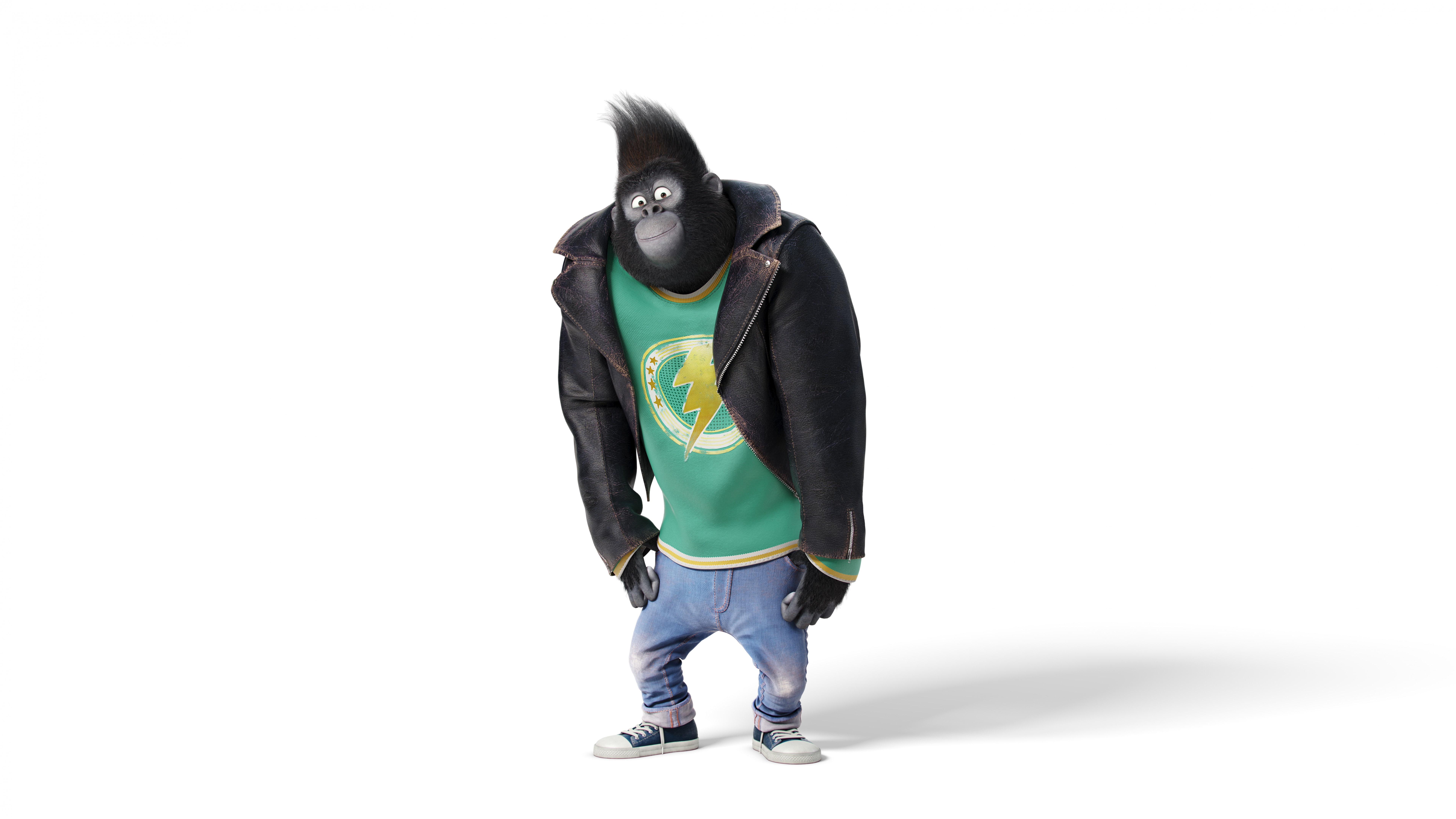gorilla johnny, 8K, taron egerton, Sing, best animation movies of 2016, HD Wallpaper