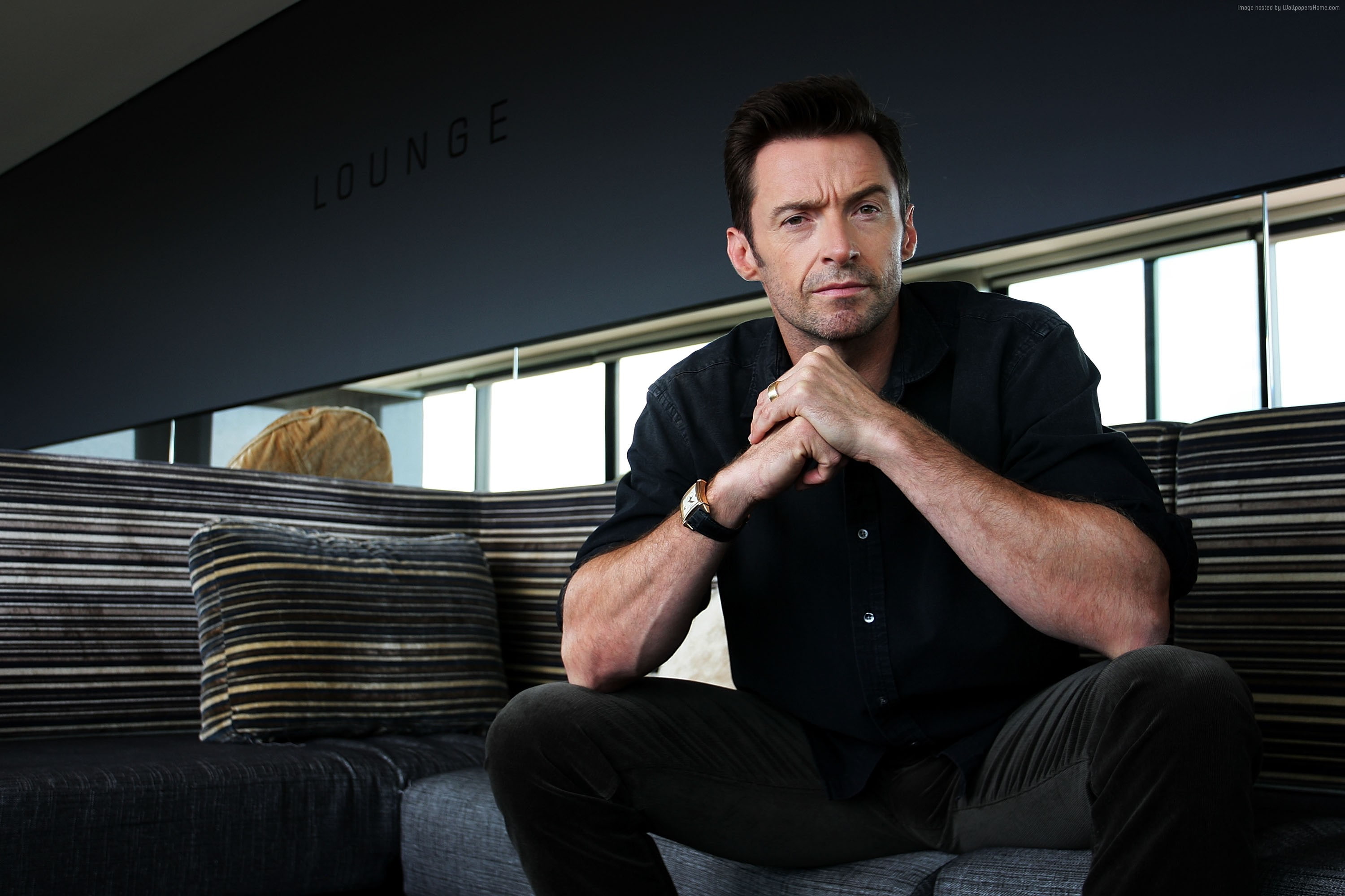 Most Popular Celebs in 2015, actor, sofa, Hugh Jackman, 2K, HD Wallpaper