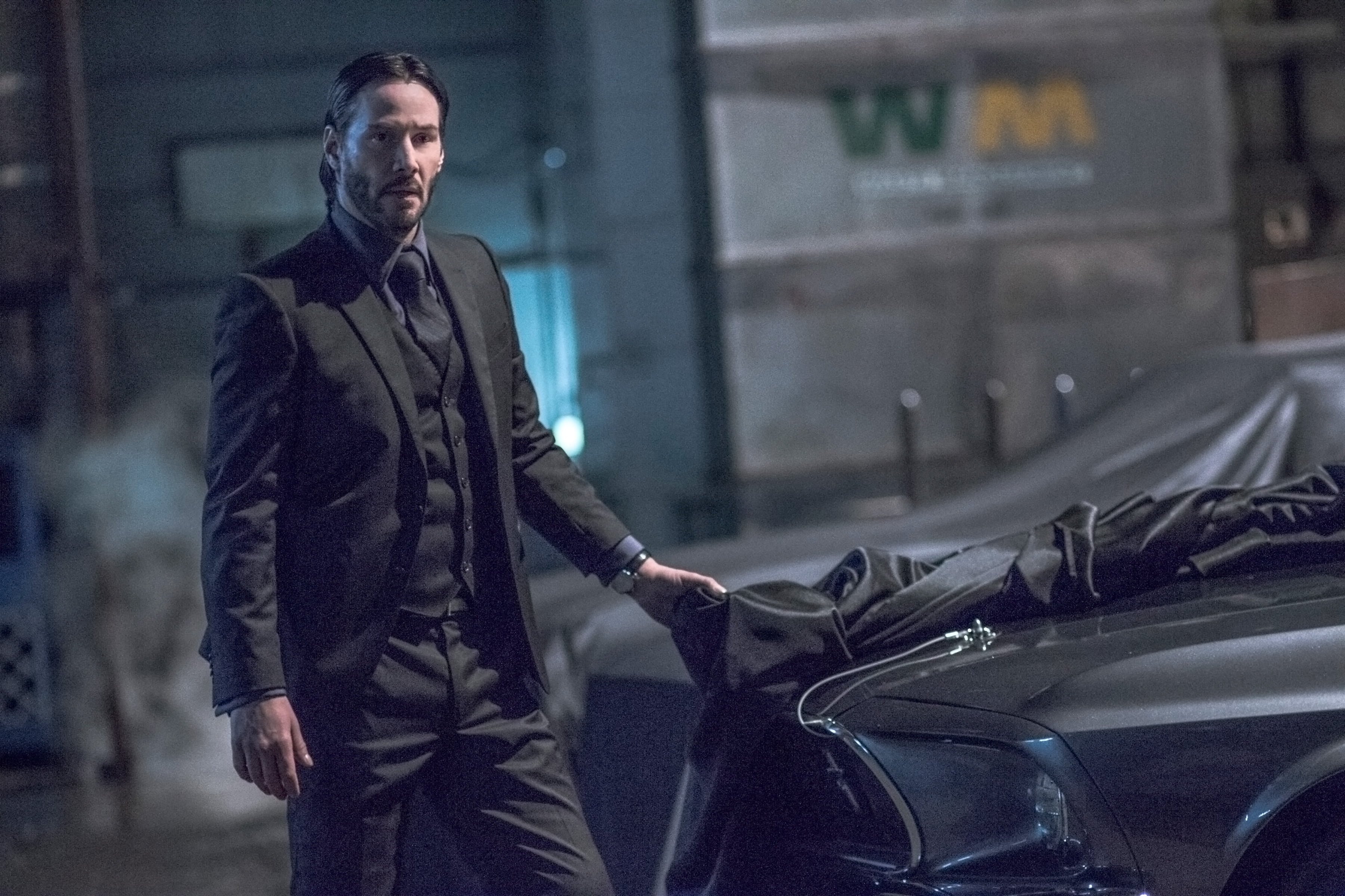 keanu reeves, john wick chapter 2, 2017 movies, 4k, city, males, architecture, lifestyles, land vehicle, adult, three quarter length, focus on foreground, HD Wallpaper