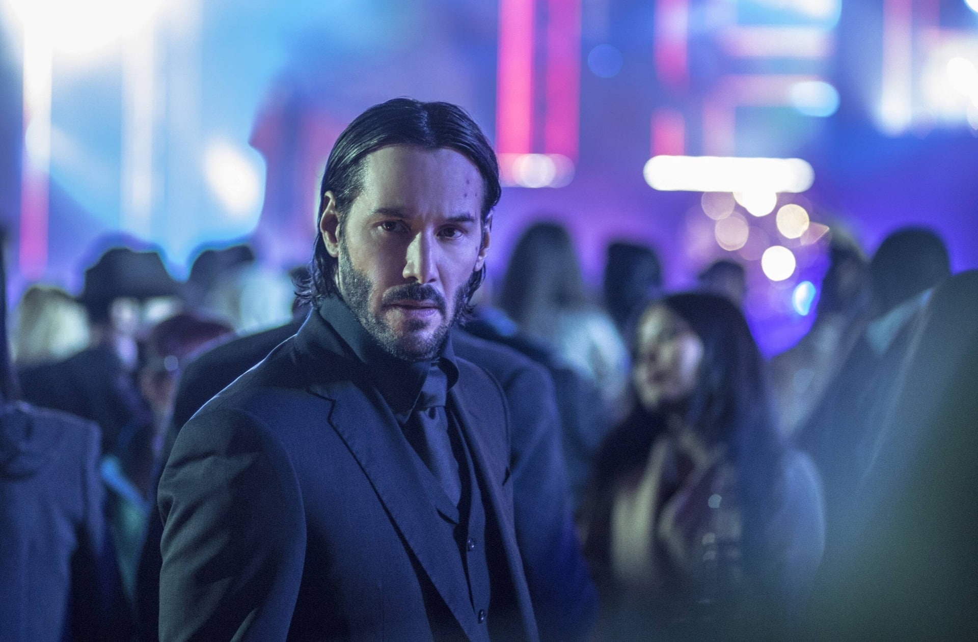crowd, john wick chapter two  hd desktop, nightlife, men, city, illuminated, adult, night, music, incidental people, males, portrait, young men, focus on foreground, HD Wallpaper