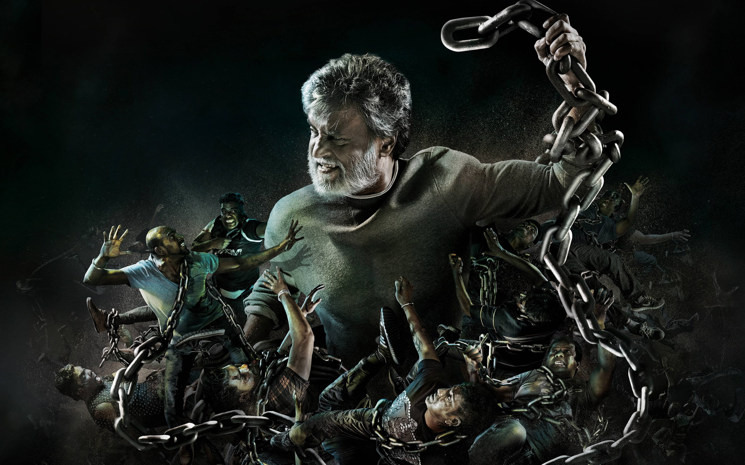 emotion, portrait, human representation, dark, horror, studio shot, loss, waist up, Kabali, hairstyle, adult, Rajinikanth, fear, indoors, people, bizarre, HD Wallpaper