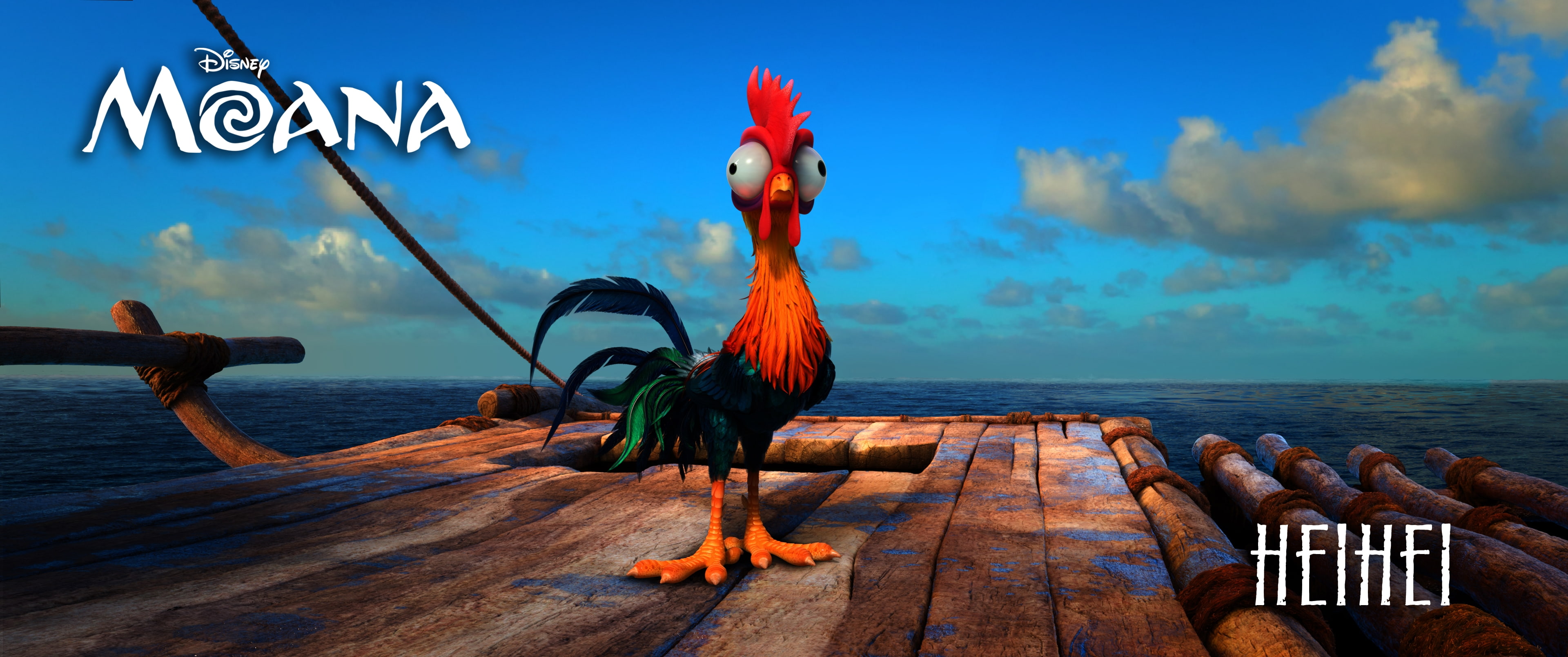 moana, livestock, bird, no people, heihei, chicken - bird, one animal, animal, ocean, chicken, male animal, water, animation, rooster, day, animal themes, HD Wallpaper
