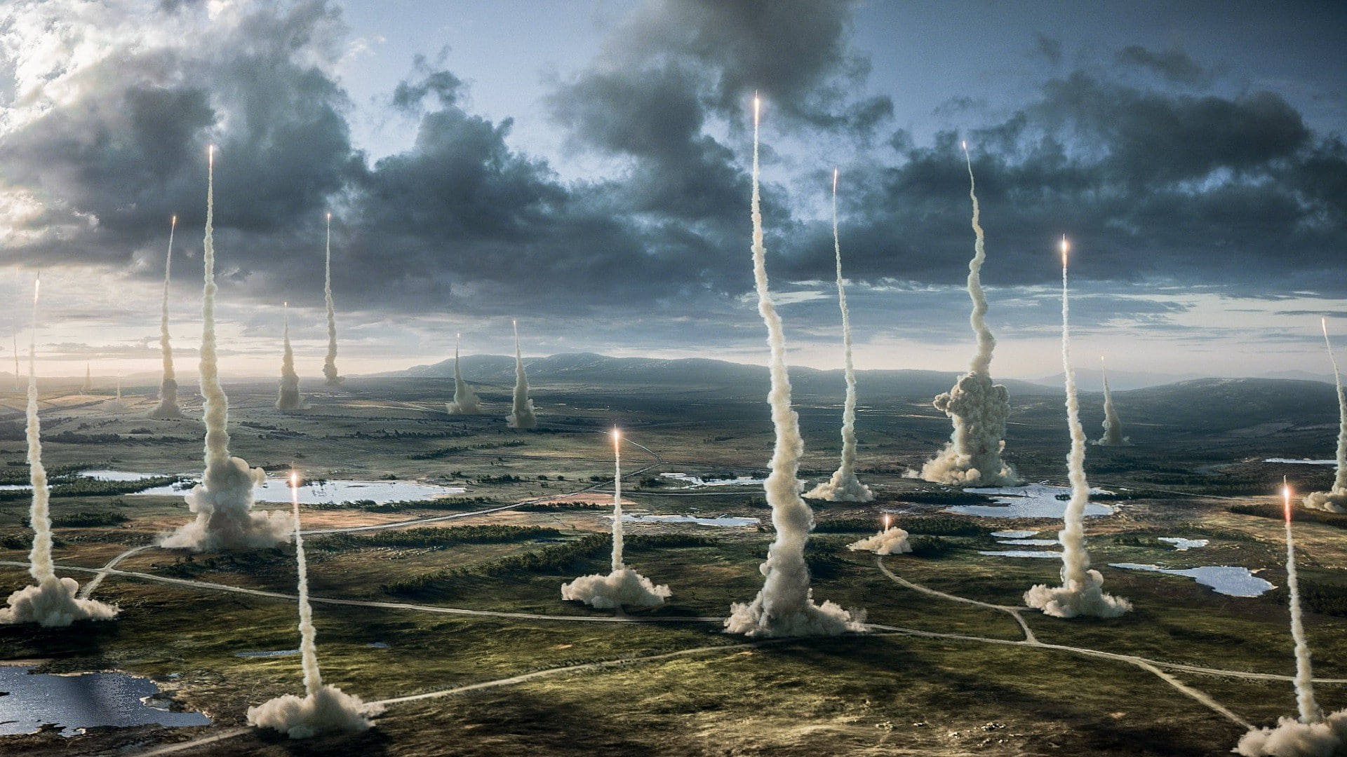 water, no people, cloud - sky, nature, travel destinations, power in nature, land, storm cloud, sky, pollution, storm, x men apocalypse landscape rocket, HD Wallpaper