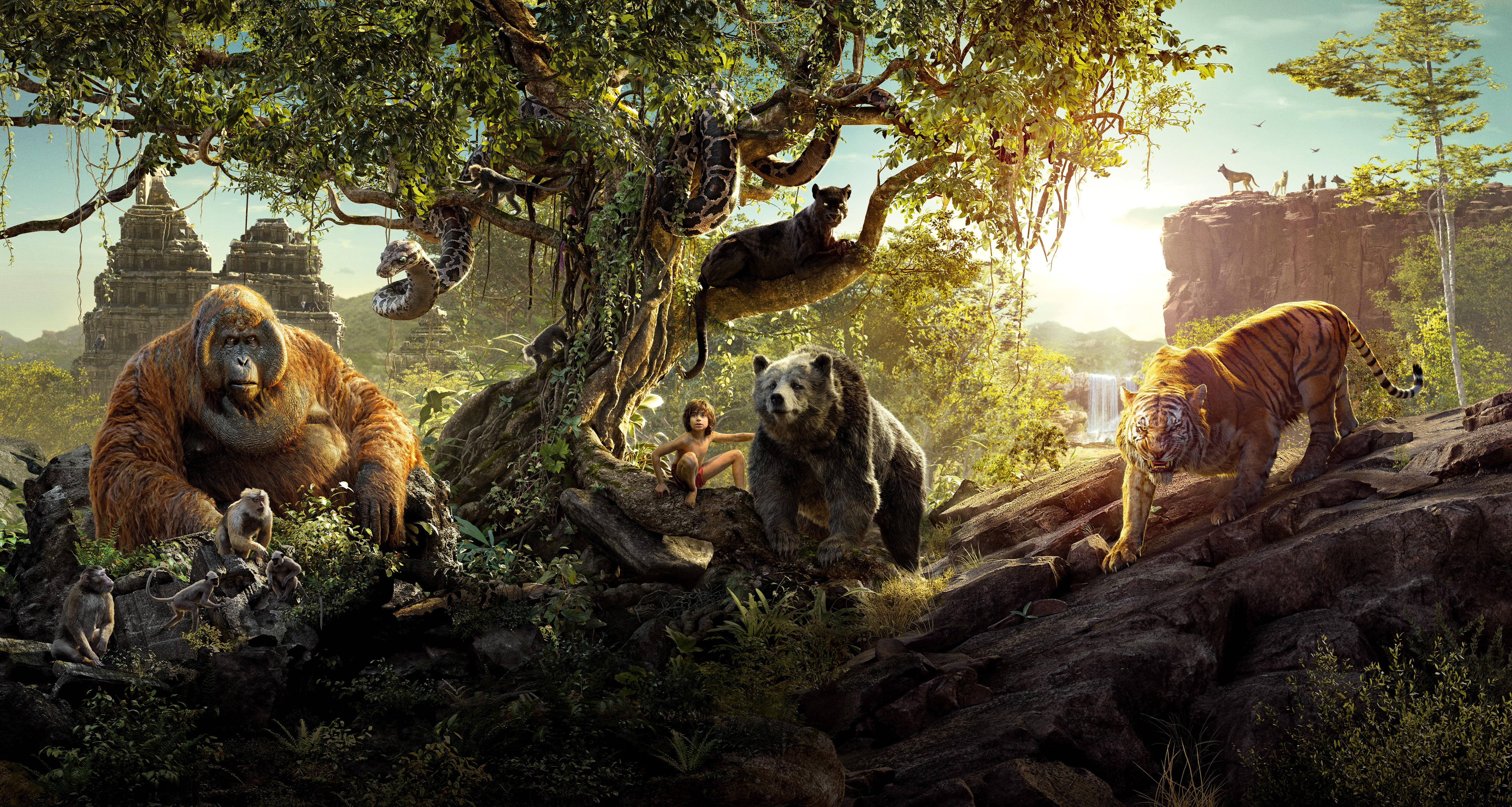 Mowgli, Jungle Book, Bagheera, King Louie, 5K, Shere Khan, HD Wallpaper