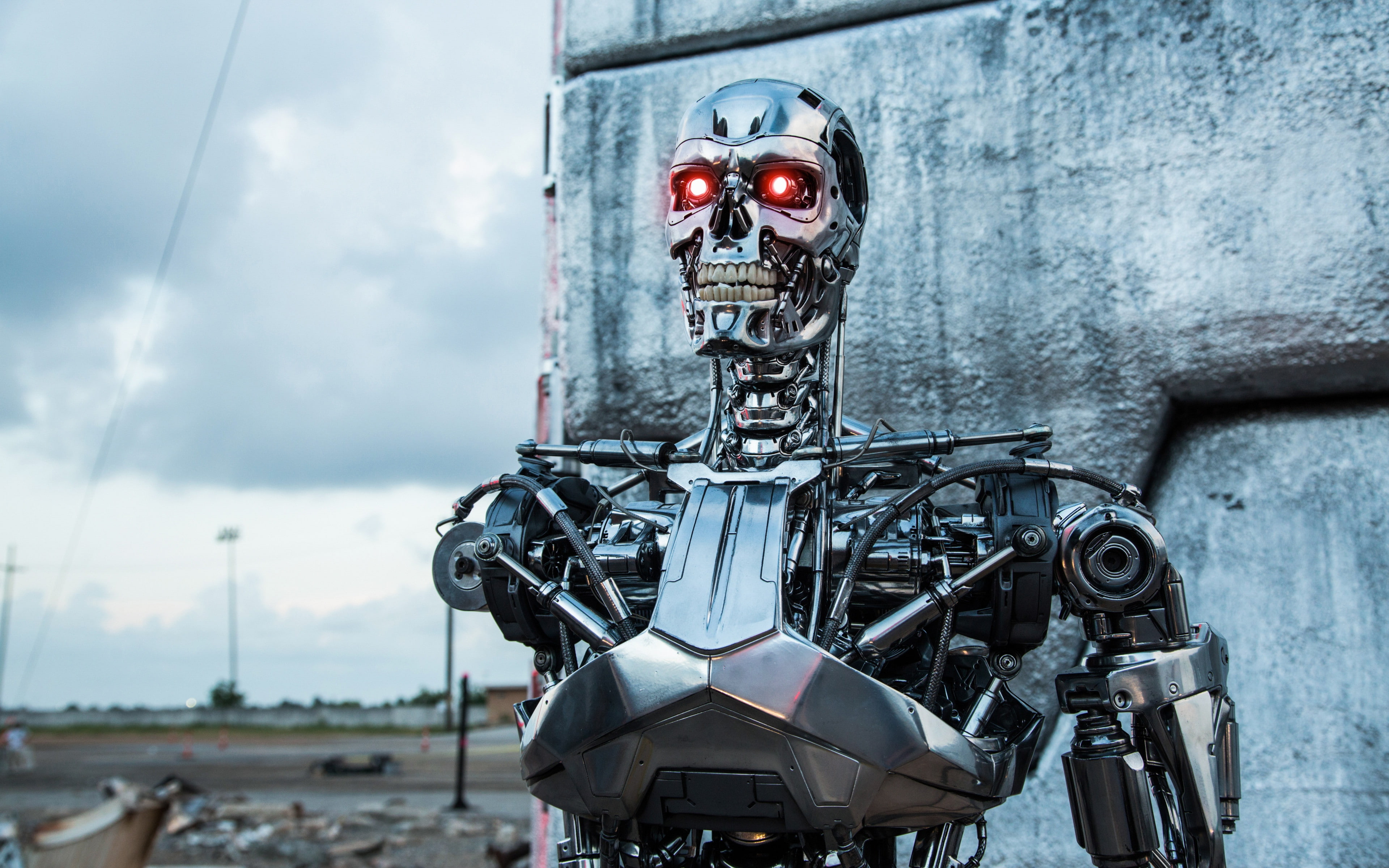 terminator backgrounds, robot, 4K, t-800, download 3840x2400 genesis, genesis, HD Wallpaper