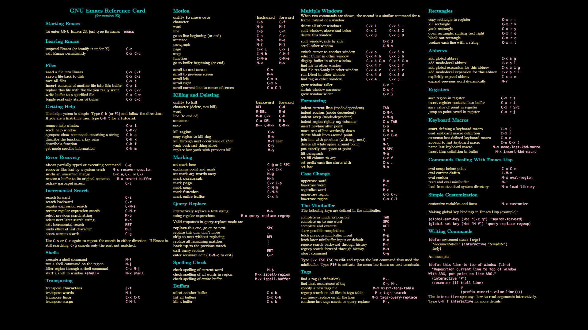 programming, Unix, Linux, emacs, code, 1080P, HD Wallpaper