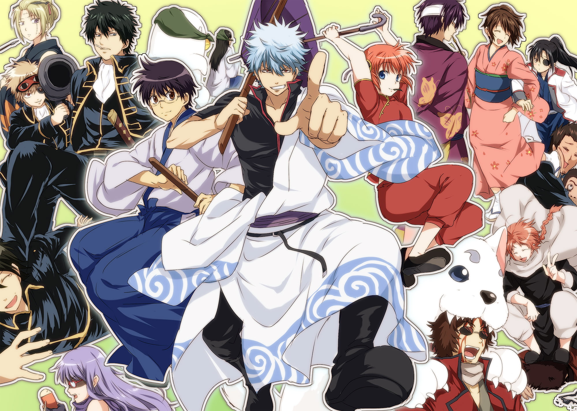 Gintama, 1080P, large group of people, high angle view, Kagura (Gintama), Shimura Tae, child, outdoors, real people, group of people, Sakata Gintoki, clothing, HD Wallpaper
