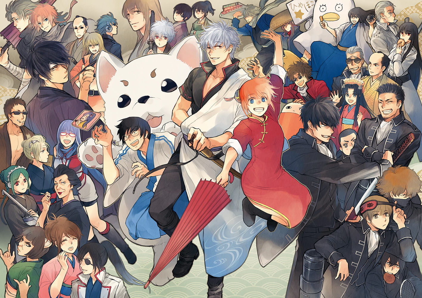 Tsukuyo, crowd, 720P, men, musical instrument, high angle view, women, artist, Sakata Gintoki, Sadaharu, Sasaki Isaburo, arts culture and entertainment, HD Wallpaper