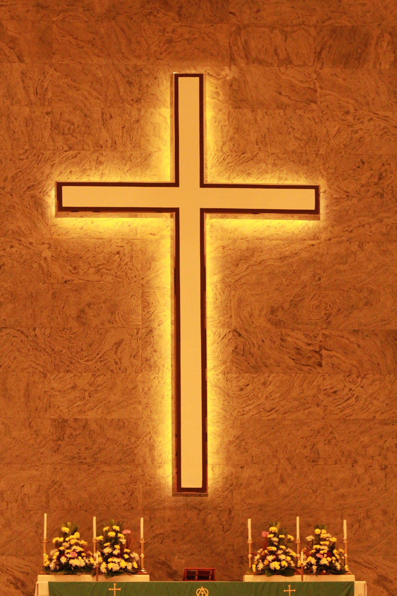 church, faith, religion, god, 1080P, background, altar, frame, candle, symbol, no people, spirit, belief, wall - building feature, picture frame, crucifix, Phone HD Wallpaper