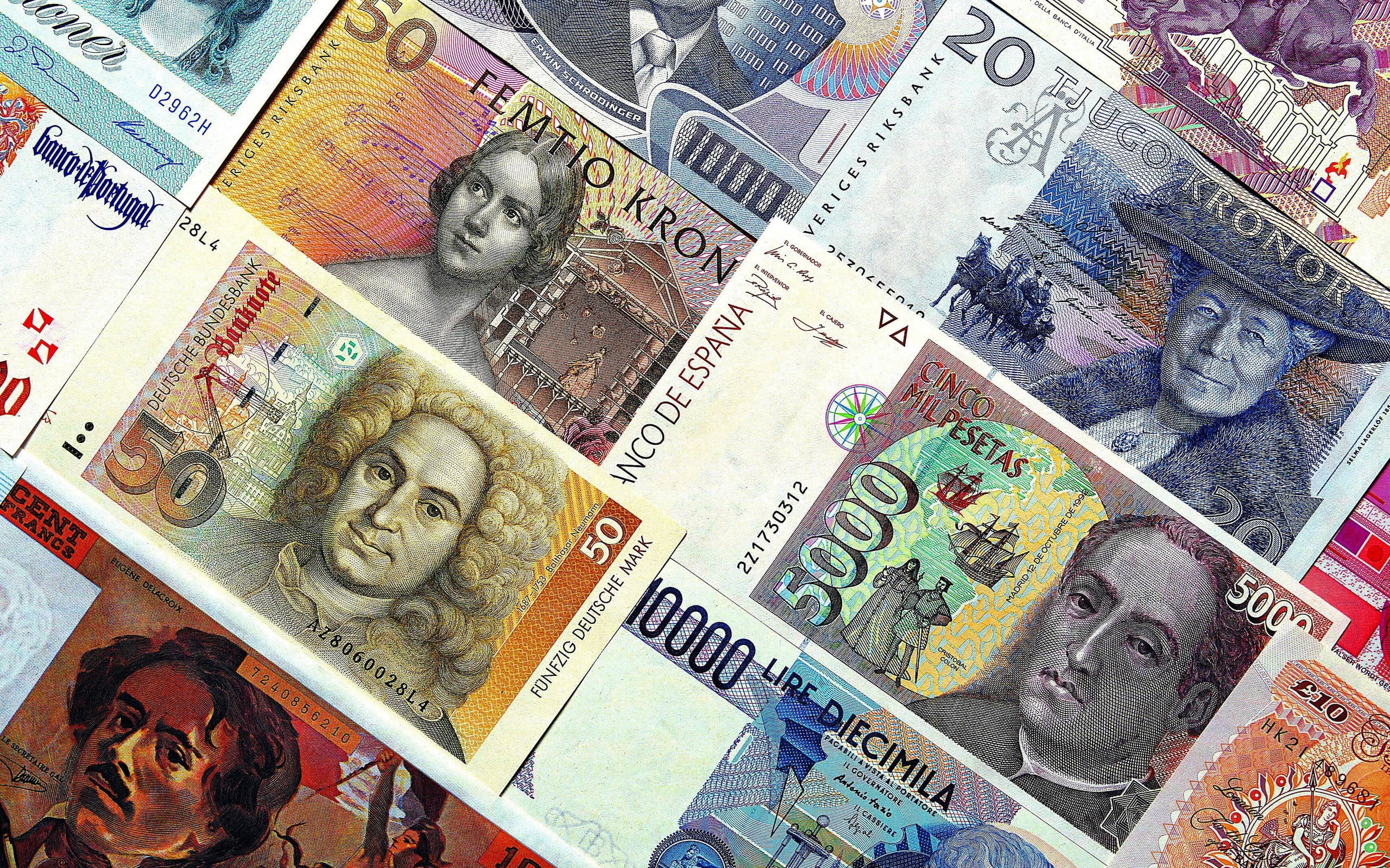 currency, business, 2K, text, male likeness, paper currency, representation, money, above, finance, choice, banknotes, human representation, large group of objects, HD Wallpaper