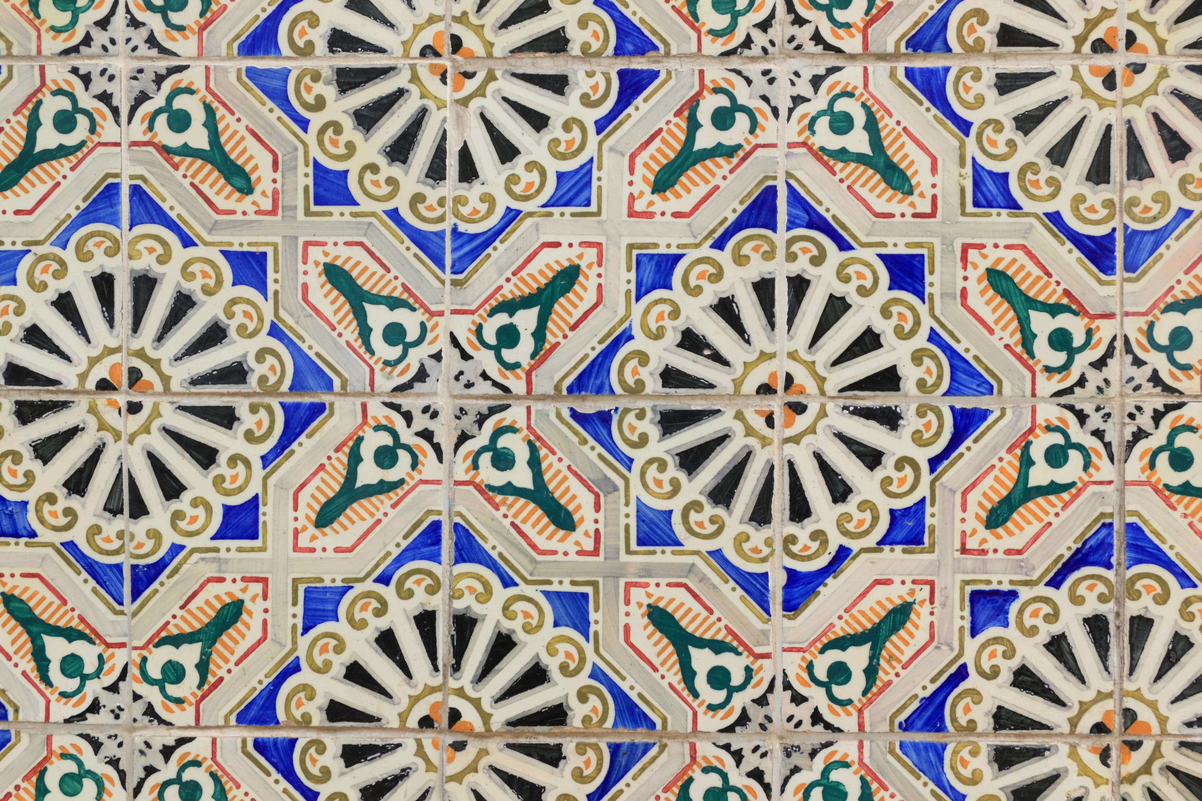 blue, pattern, abstract, creativity, Wall, art, regular, Tiles, multi colored, Portugal, islam, close-up, flooring, shape, Covering, Ceramic, craft, architecture and art, HD Wallpaper