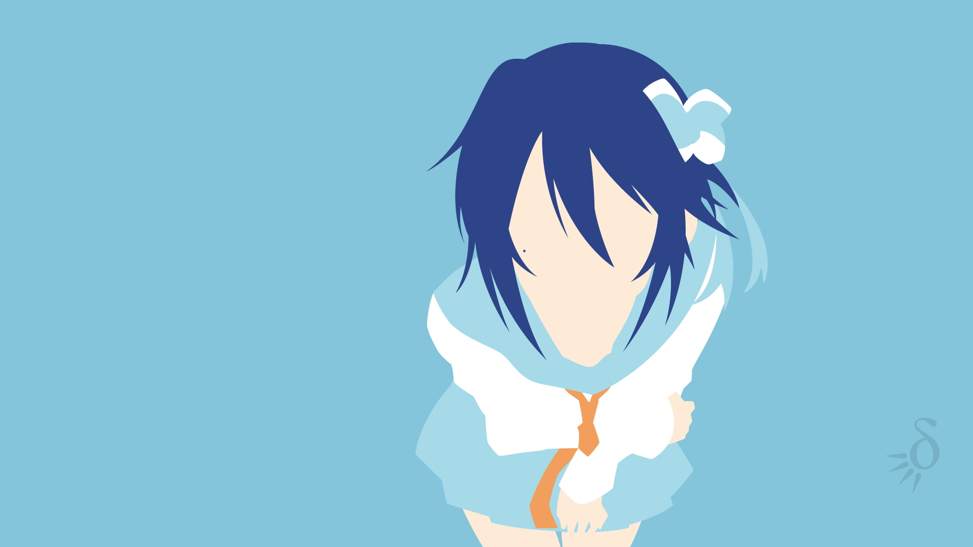 copy space, anime, women, art and craft, human body part, sky, abstract, one person, nature, hairstyle, 1080P, Nisekoi, adult, blue, blue background, creativity, HD Wallpaper