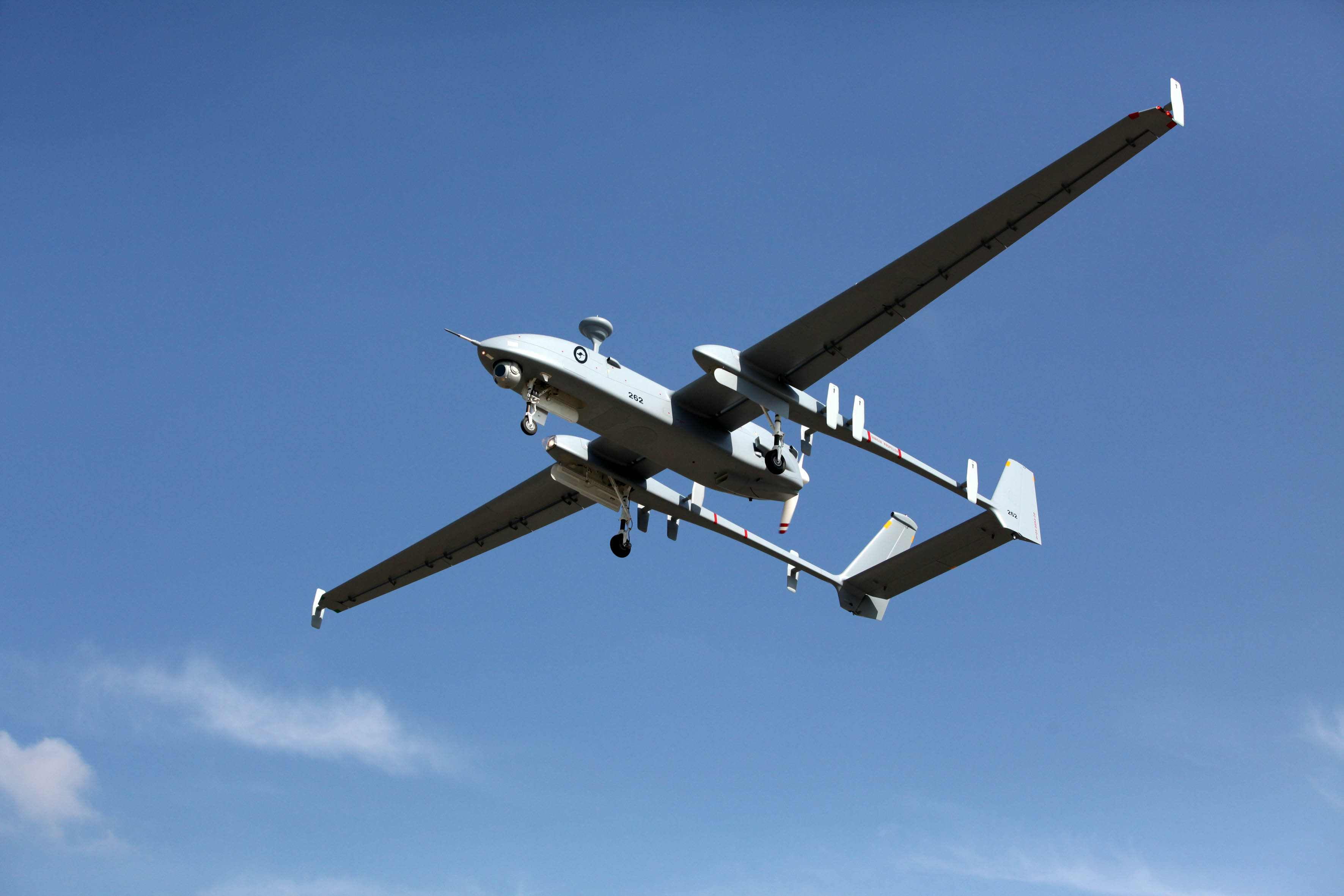 surveillance, sky, security, IAI Heron, conflict, military, on the move, transportation, technology, airplane, government, mid-air, weapon, no people, nature, HD Wallpaper