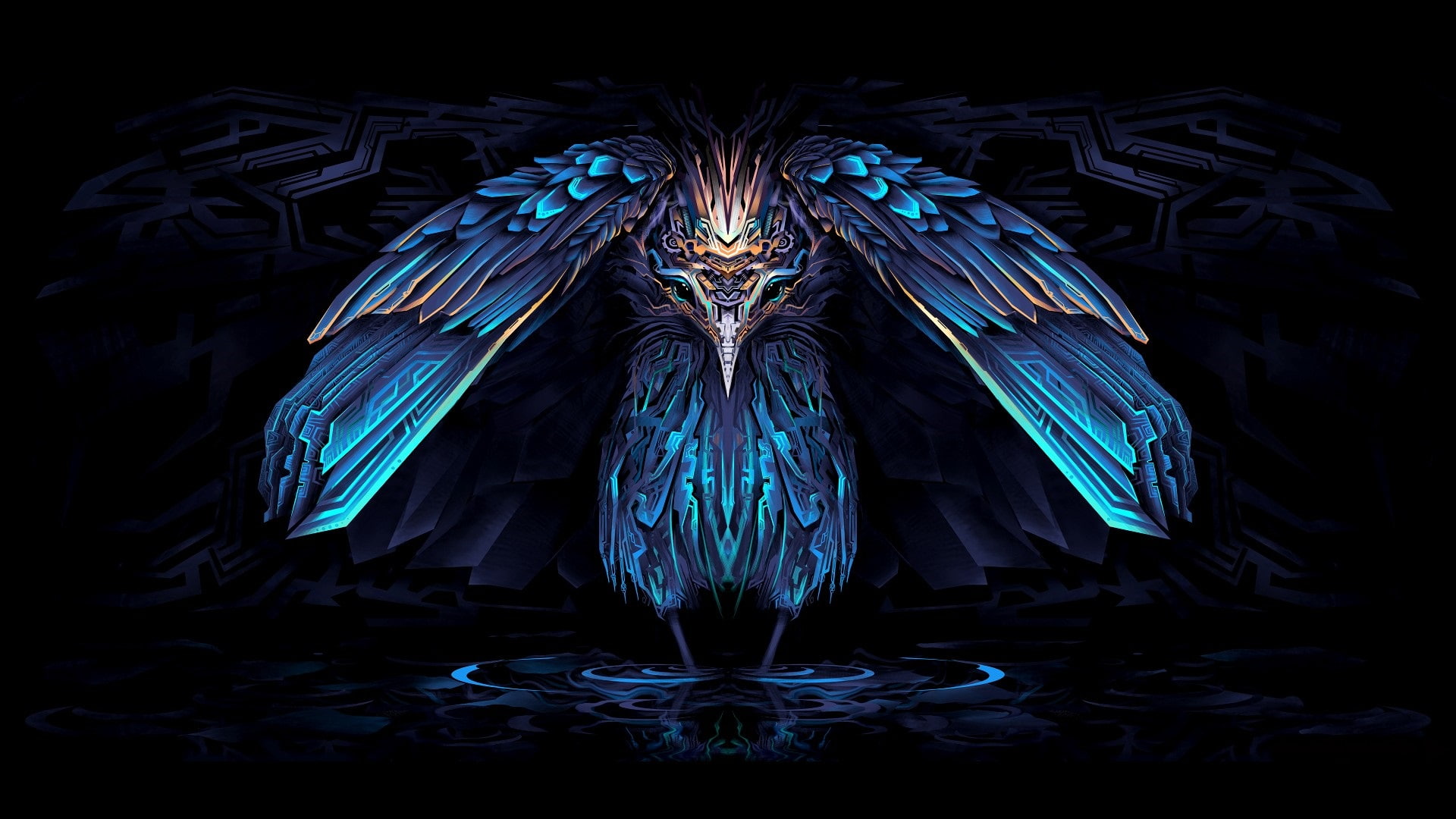 1080P, Art, Heron, Design, Wings, HD Wallpaper