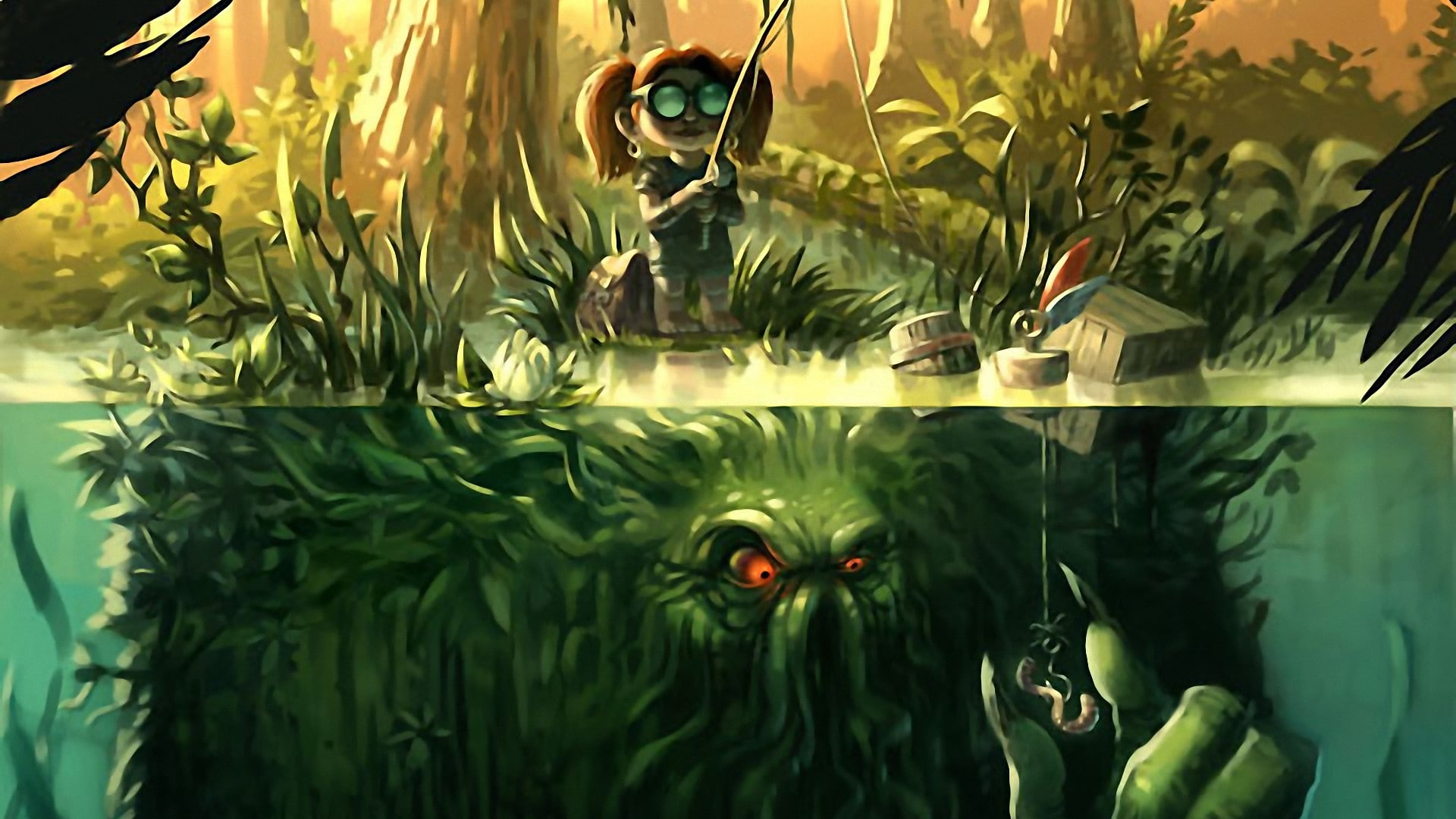 world, monsters, video, 1080P, fishing, games, x, world of warcraft, art, gnome, hd, fantasy, warcraft, HD Wallpaper