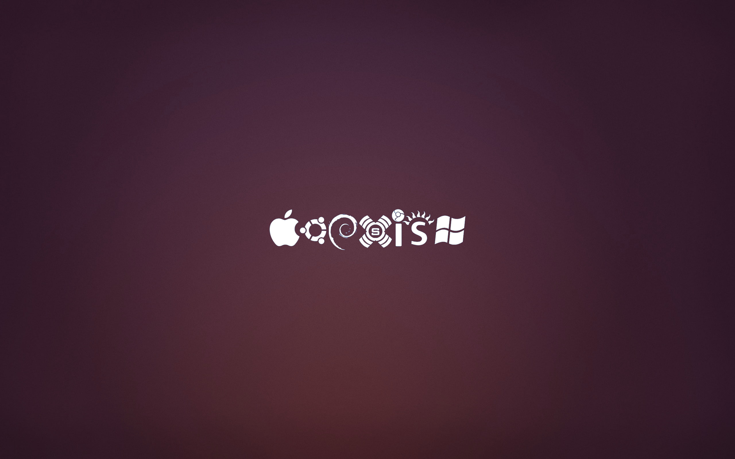 logo, computer, Microsoft Windows, Debian, Google Chrome, Solaris, Ubuntu, Linux, minimalism, Operating Systems, 2K, Chrome, Apple Inc., Coexist, Slackware, HD Wallpaper