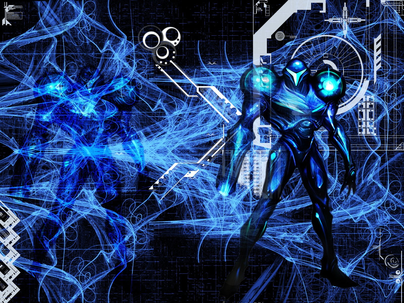 pattern, communication, blue, illuminated, indoors, full frame, electricity, complexity, backgrounds, night, 720P, heap, no people, Metroid, power supply, HD Wallpaper