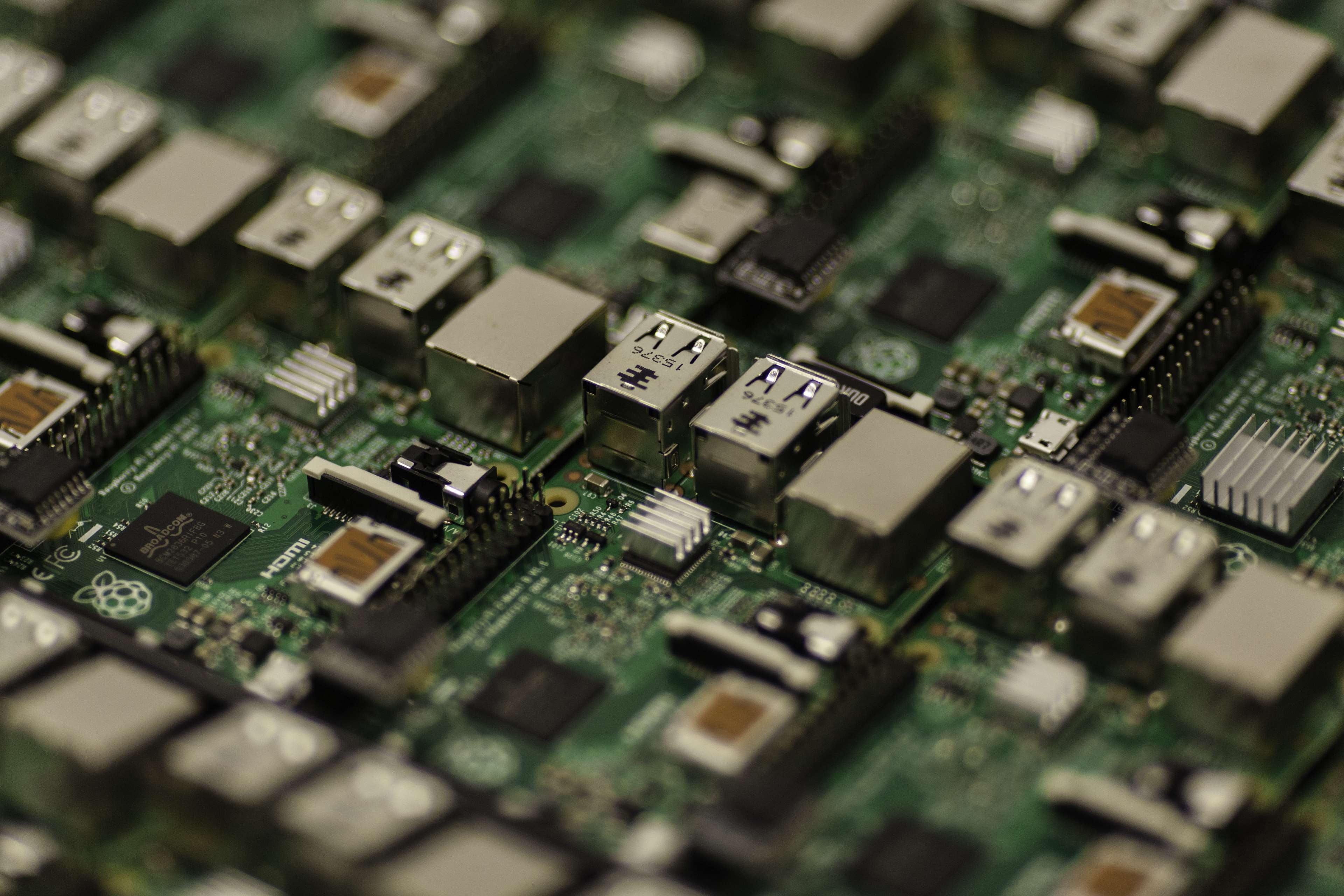 electronics industry, usb, mother board, information technology, no people, it, backgrounds, 4K, full frame, complexity, microchip, computer chip, city, HD Wallpaper