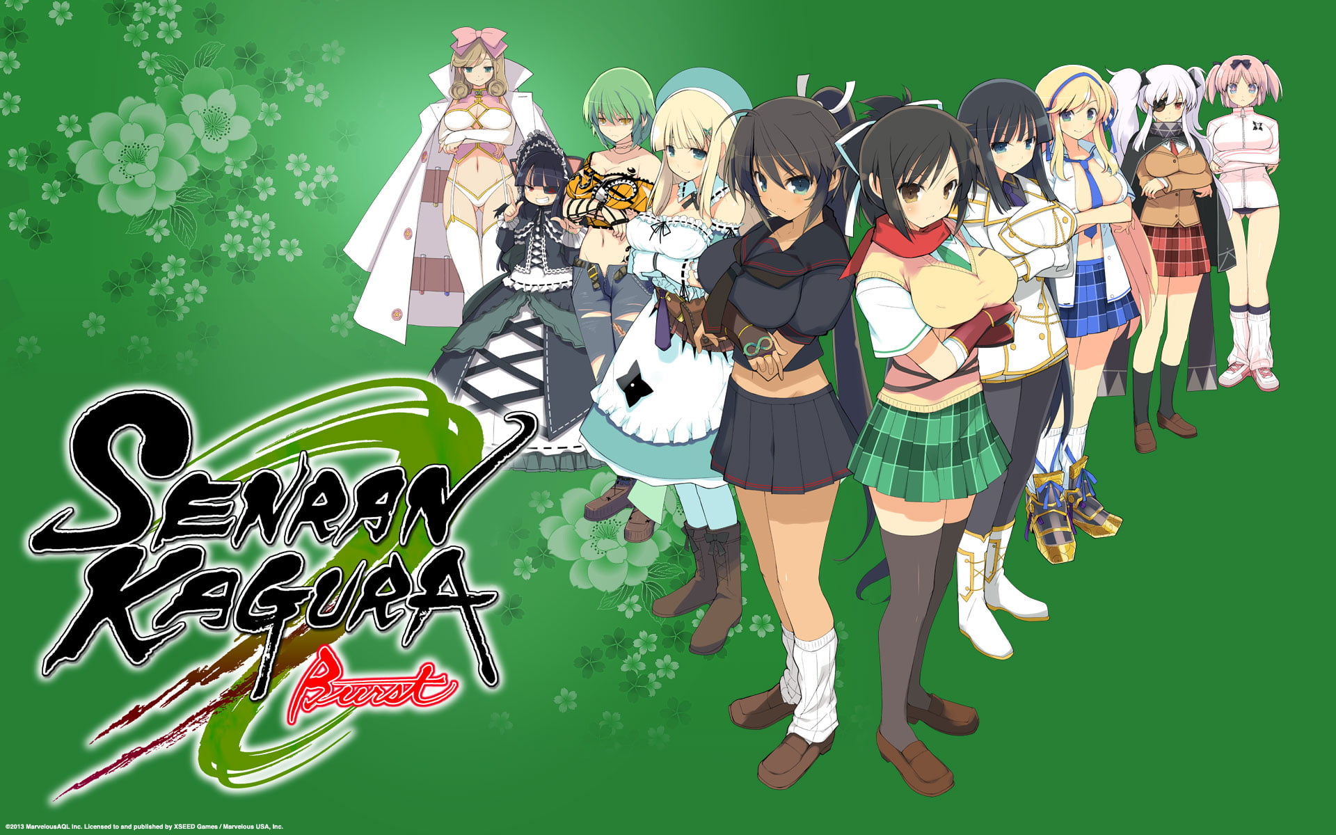 1080P, anime girls, Senran Kagura, HD Wallpaper