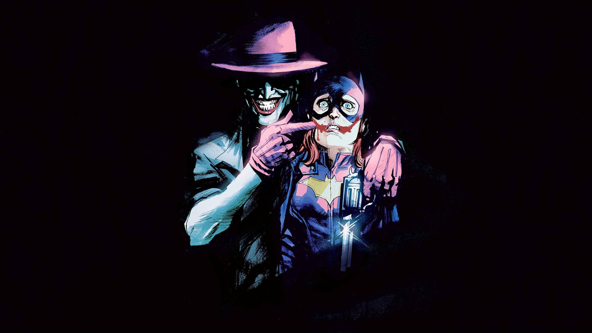Batman, comic books, Batgirl, gun, revolver, the killing joke, comics, 1080P, Joker, HD Wallpaper
