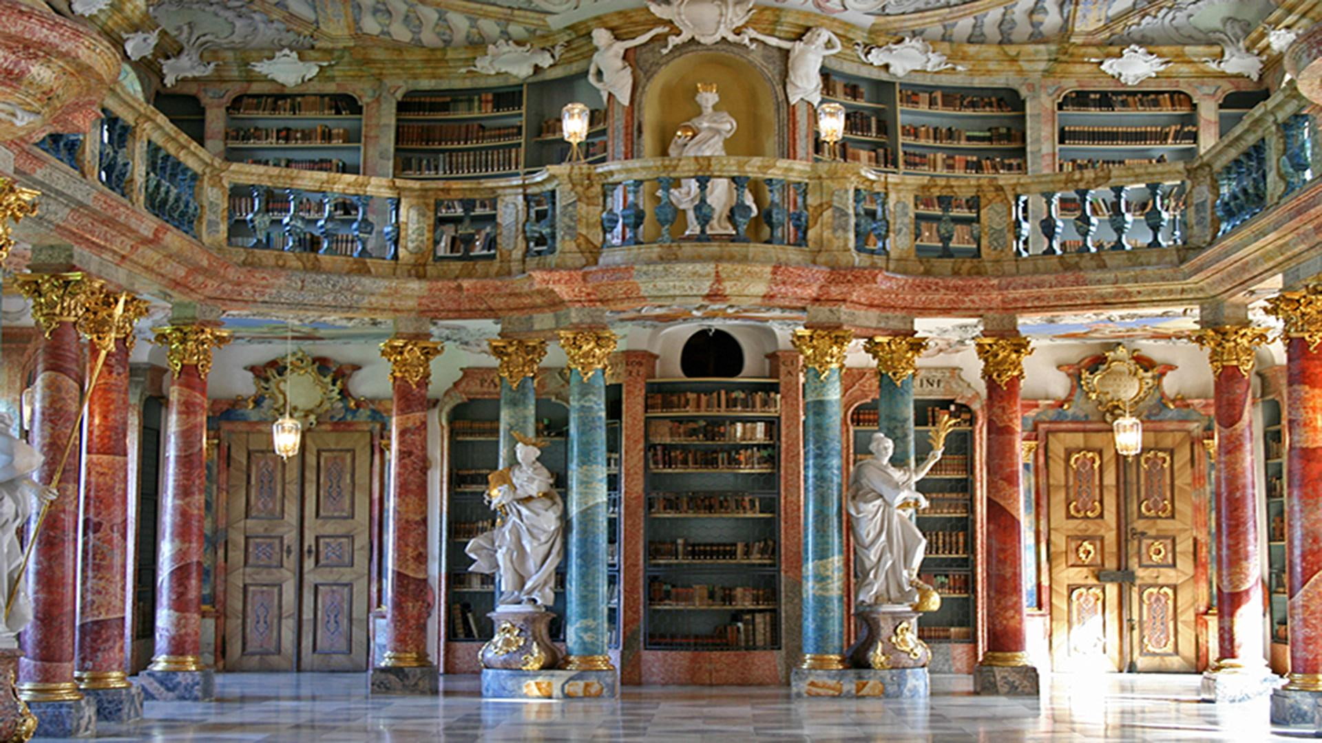 books, splendour, animals, gorgeous, magnificent, renaissance, library, royal, 1080P, HD Wallpaper