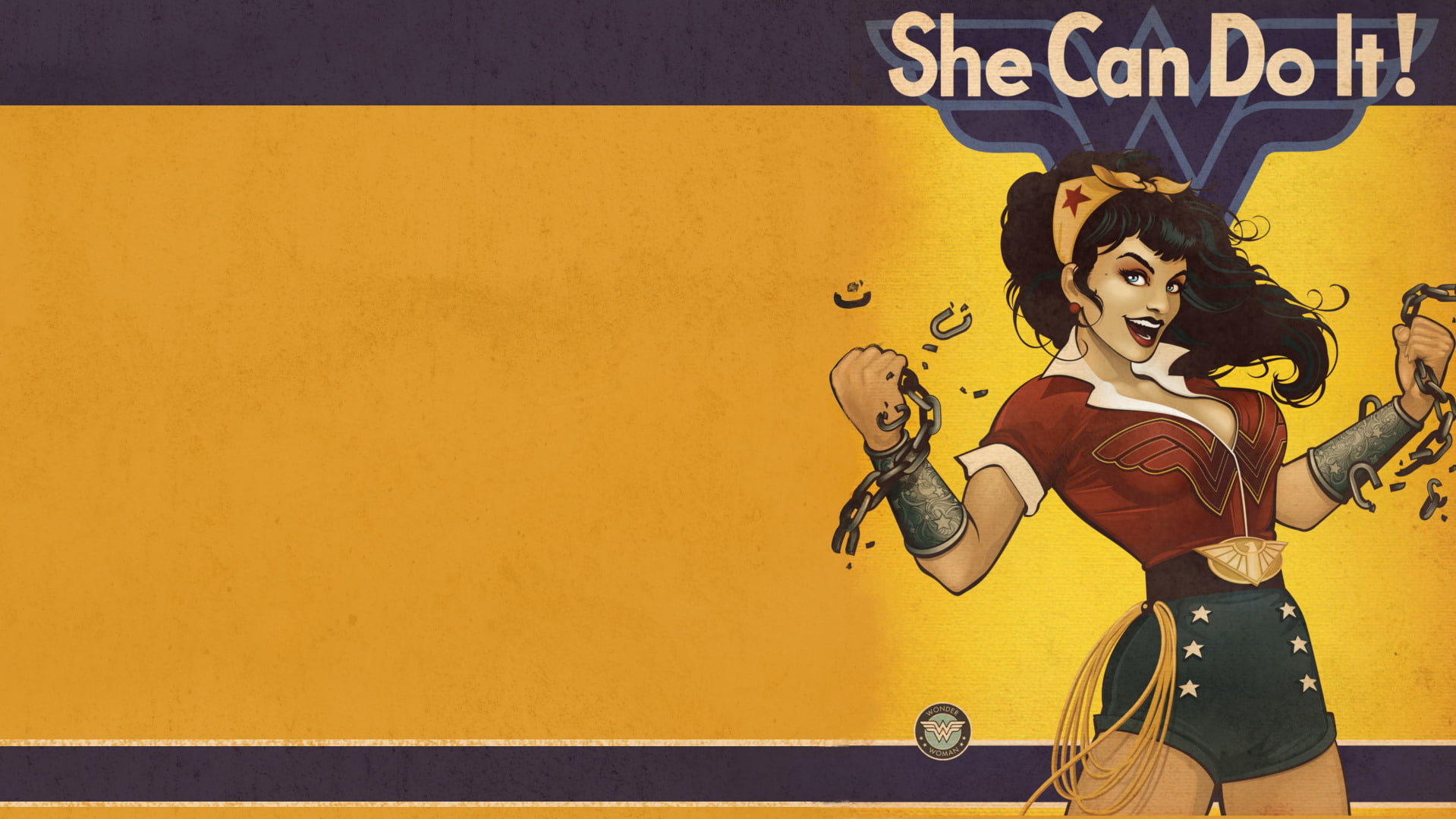 720P, standing, women, Wonder Woman, architecture, musical equipment, musician, arts culture and entertainment, fashion, DC Bombshells, people, yellow, HD Wallpaper