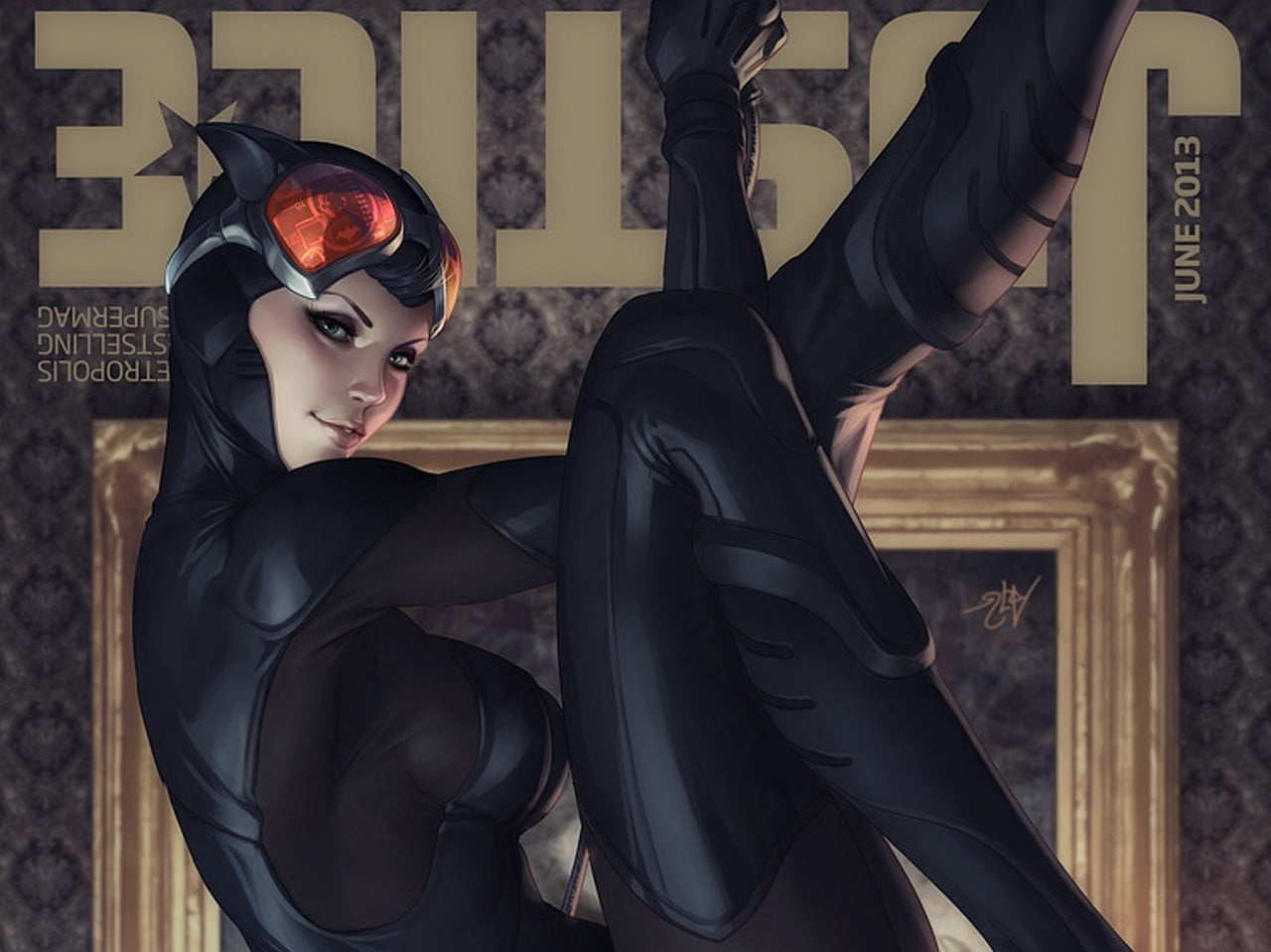 indoors, character, beautiful woman, league, Catwoman, human Face, adult, illustration, futuristic, black color, superhero, horror, beauty, halloween, hairstyle, HD Wallpaper