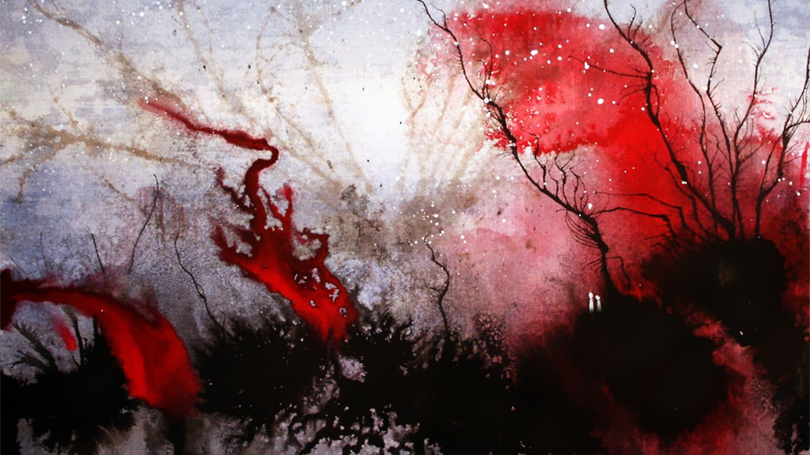 autumn, violence, horror, red, painting, water, 720P, fear, no people, nature, drop, close-up, physical injury, tree, plant, celebration, growth, aggression, HD Wallpaper