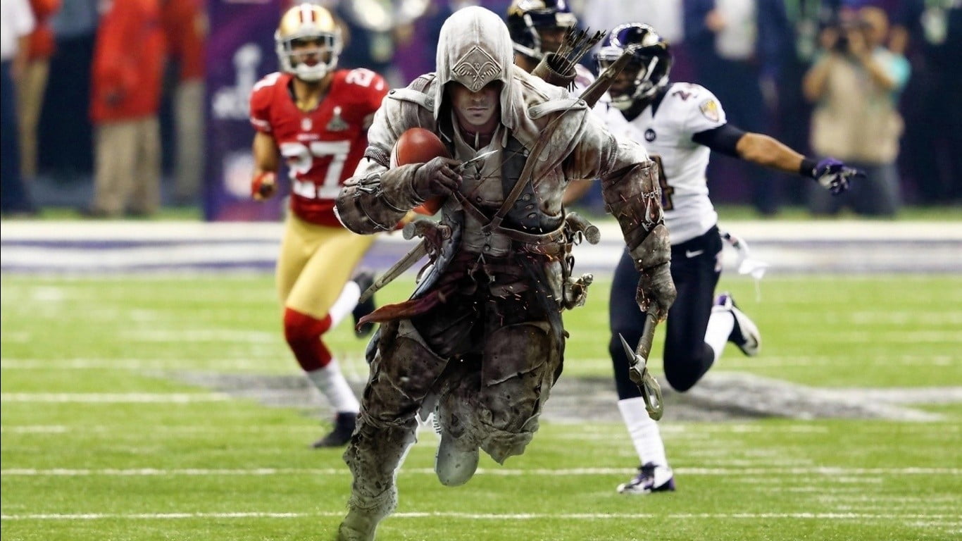 playing, dark humor, american football - sport, stadium, motion, activity, character, assassin, competitive sport, 720P, cooperation, group of people, HD Wallpaper