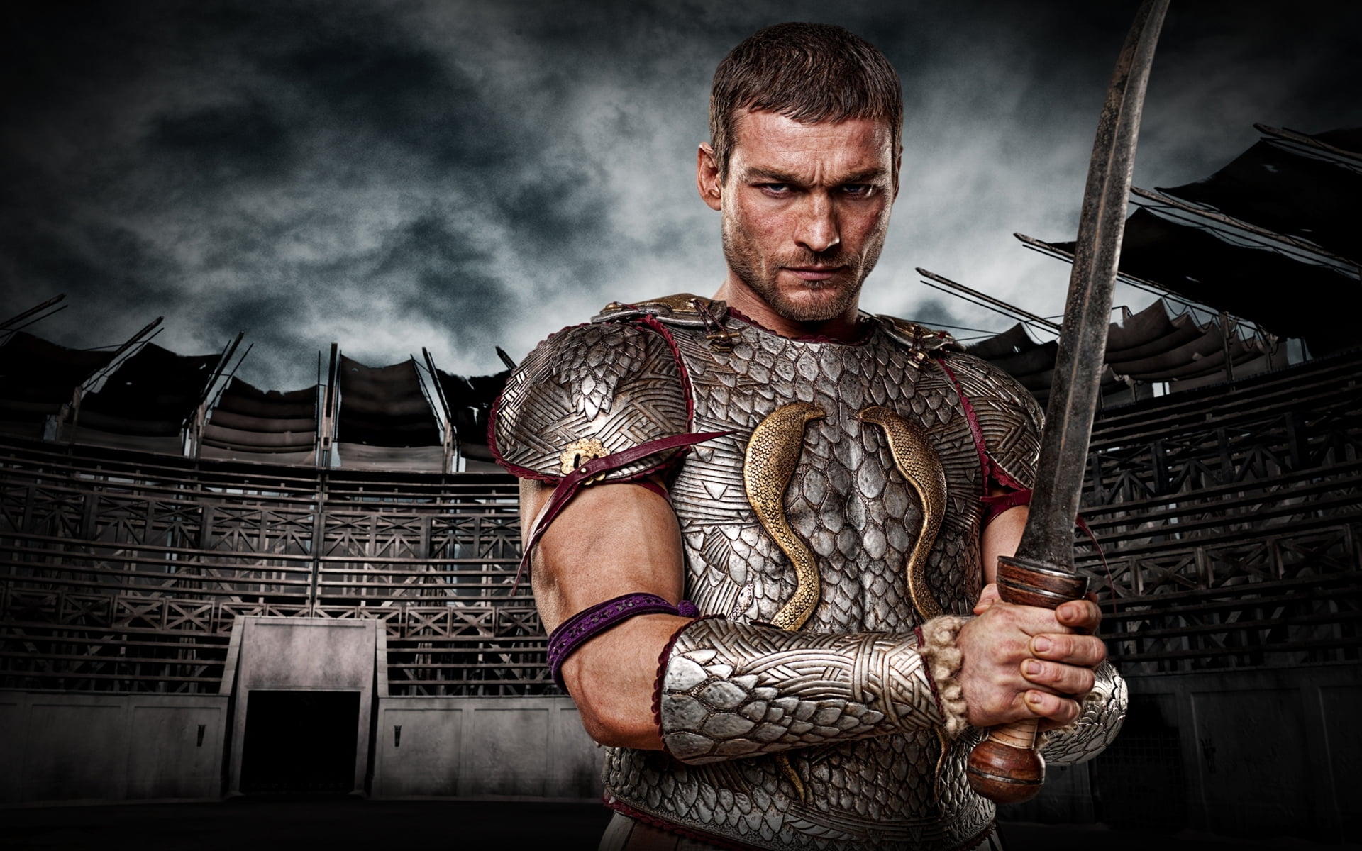 SWORD, waist up, weapon, the past, macho, war, conflict, architecture, sand and blood, adult, looking at camera, human body part, aggression, portrait, HD Wallpaper