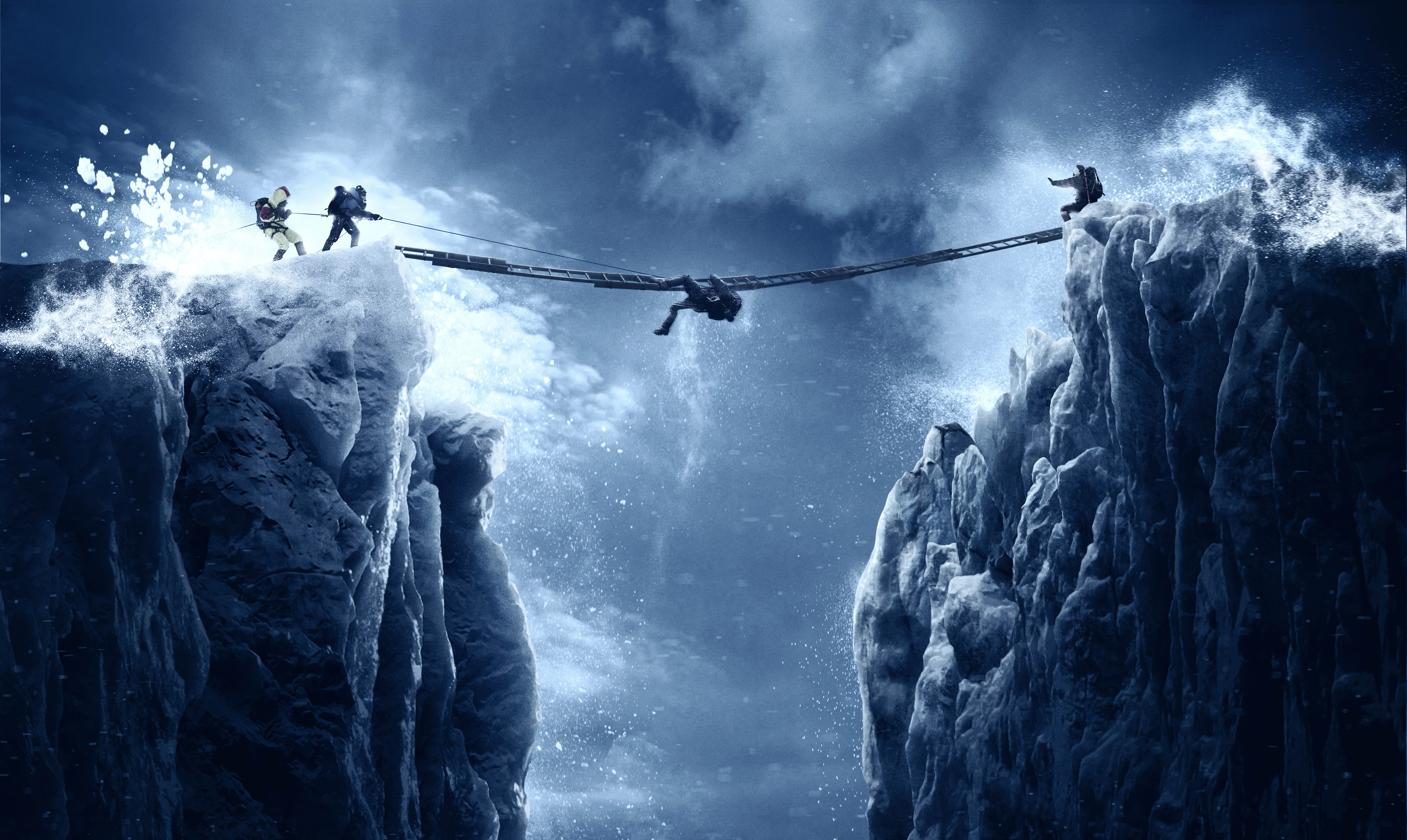 fear, Everest, cloud - sky, low angle view, people, outdoors, scenics - nature, sky, 5K, Adventure, dramatic sky, rope, determination, sign, mountain, HD Wallpaper