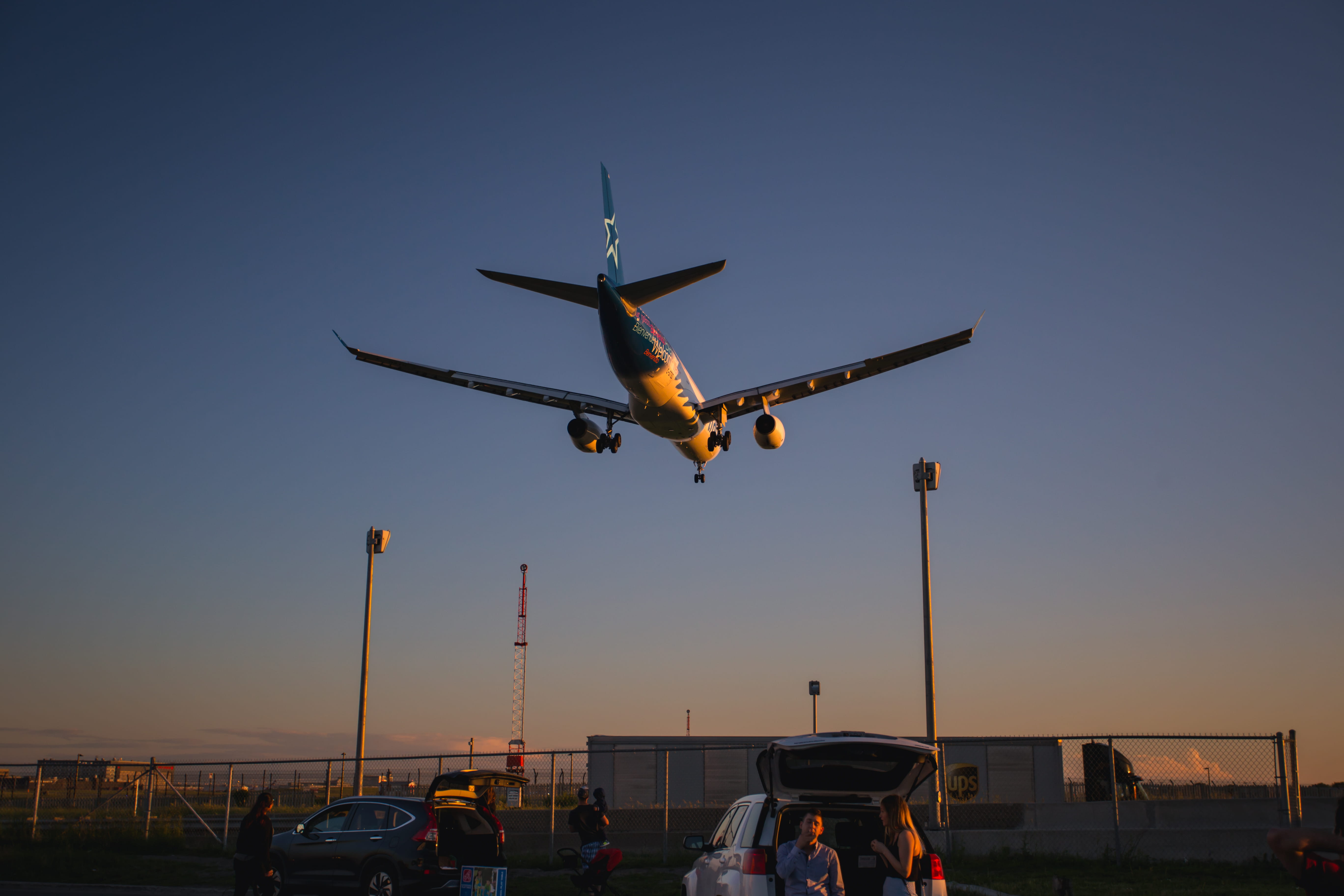 nature, aircraft, canada, jet, reactor, mode of transportation, sunset, aerospace industry, on the move, 5K, mid-air, no people, travel, montréal-pierre elliott trudeau international airport, HD Wallpaper