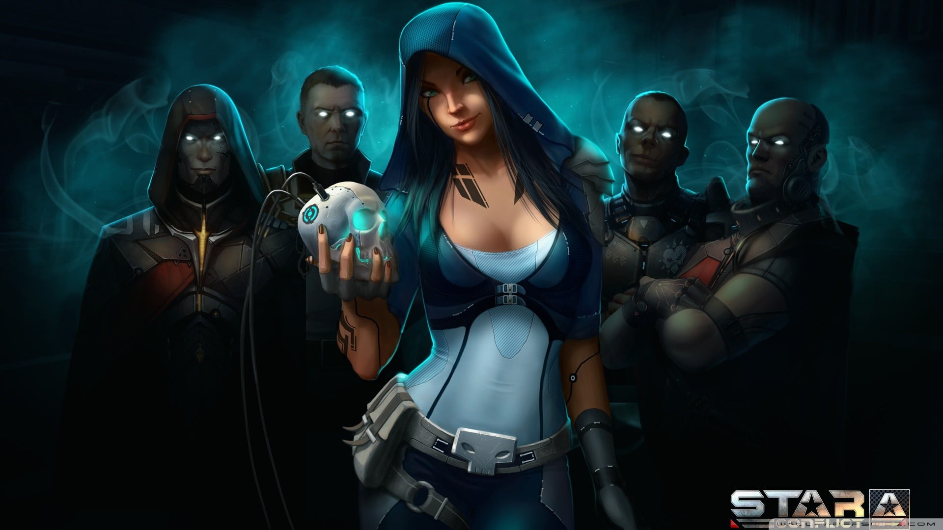1080P, clothing, group of people, lifestyles, people, adult, waist up, front view, holding, portrait, hoods, studio shot, video games, night, looking at camera, HD Wallpaper