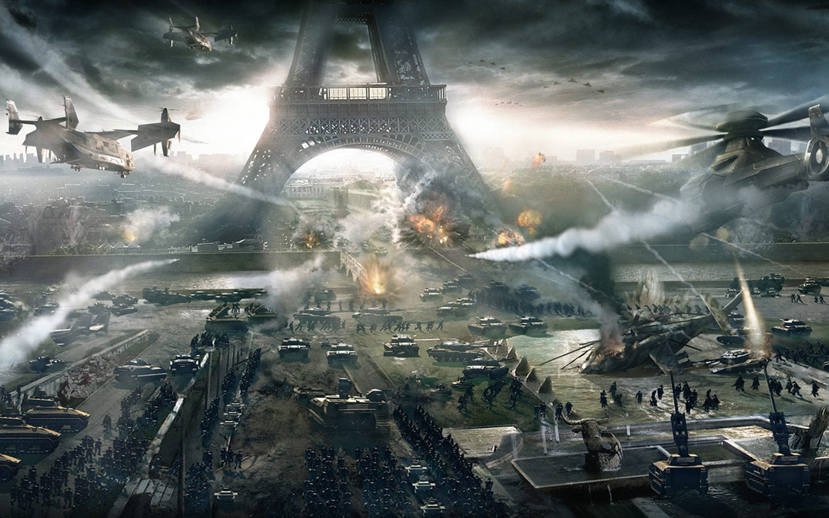 wars, world, eiffel, tom, artwork, clancy, x, hd, World in Conflict, 720P, battles, art, Eiffel Tower, tower, conflict, HD Wallpaper
