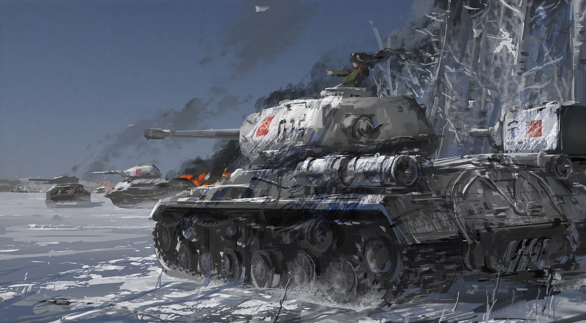 Girls und Panzer, 1080P, KV-2, IS-2, Nonna (Girls und Panzer), anime girls, tank, HD Wallpaper