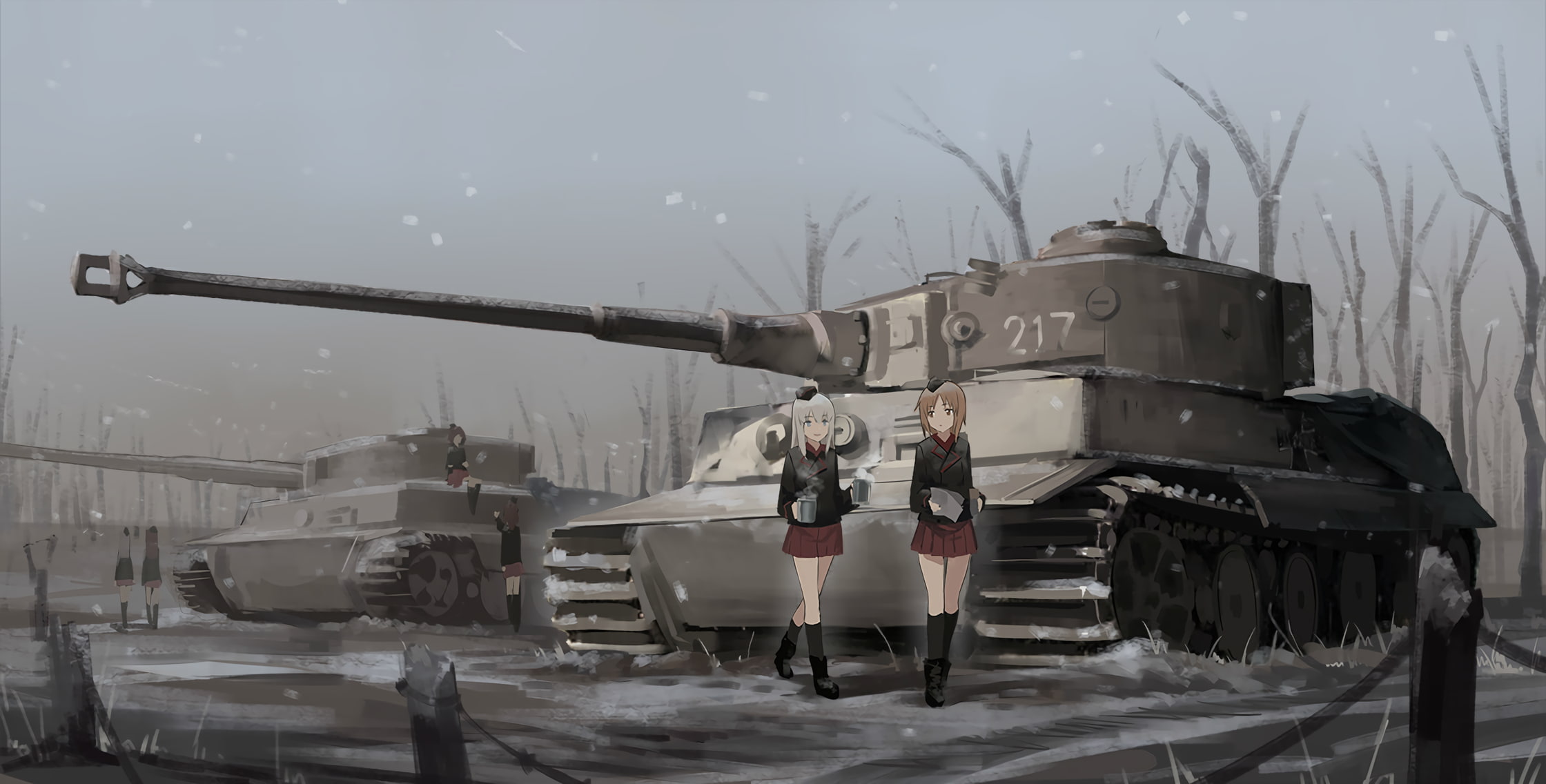 military, Nishizumi Miho, Girls und Panzer, anime girls, clothing, government, travel, outdoors, sky, land vehicle, airplane, aerospace industry, nature, HD Wallpaper
