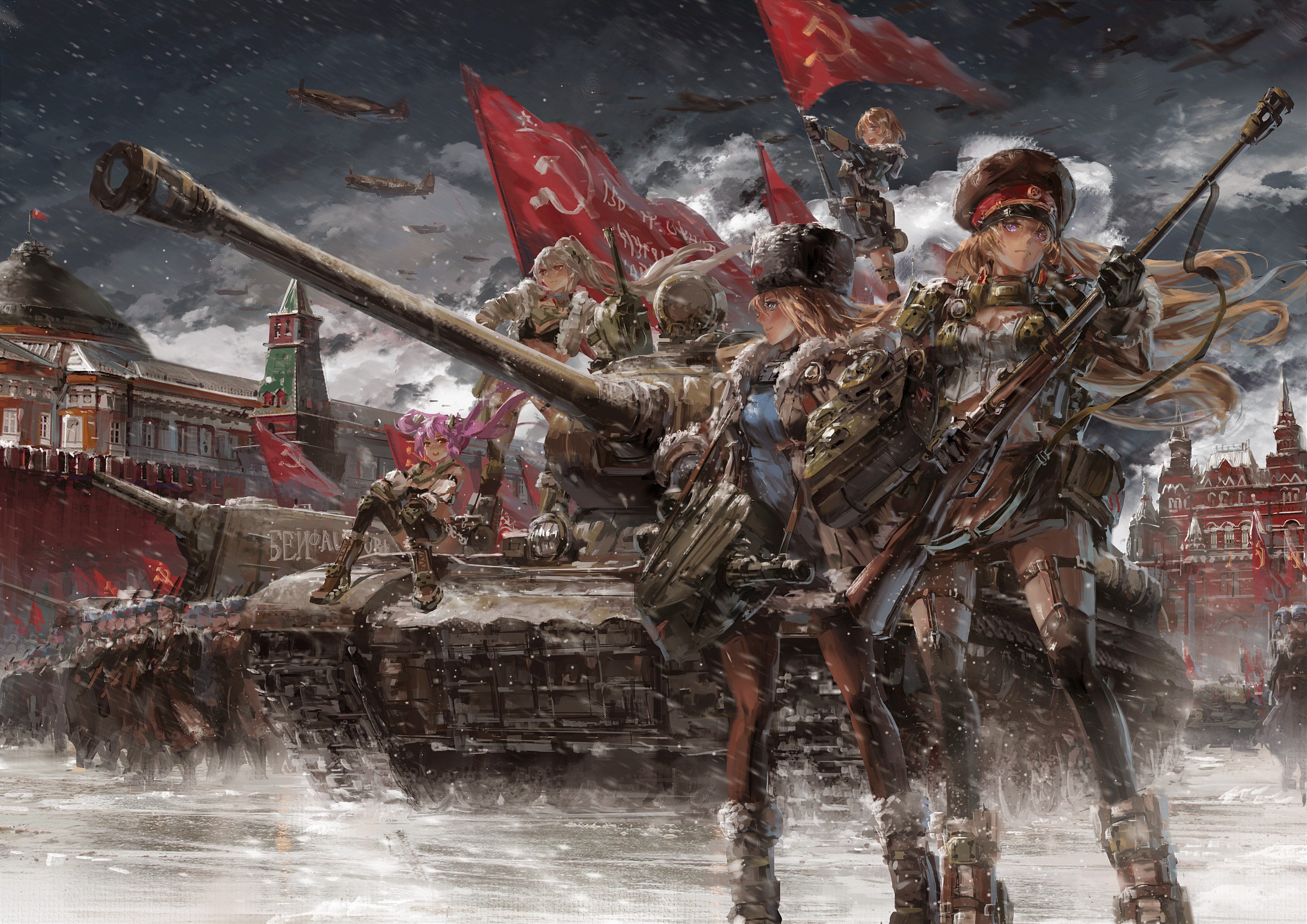 2K, real people, female soldier, transportation, art and craft, group of people, motion, uniform, nautical vessel, built structure, waterfront, nature, HD Wallpaper