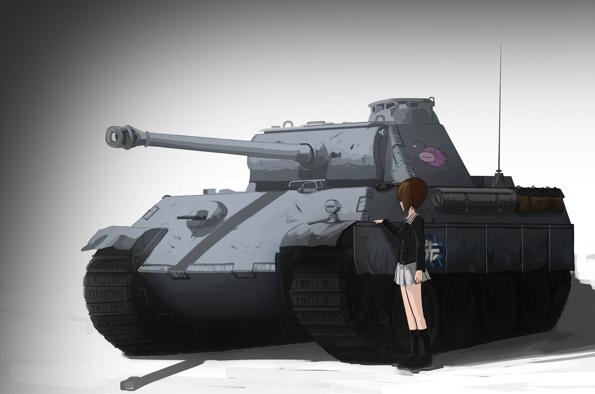 Girls und Panzer, gun, panzer IV, security, aggression, mode of transportation, machine gun, weapon, 1080P, transportation, armed forces, outdoors, nature, HD Wallpaper
